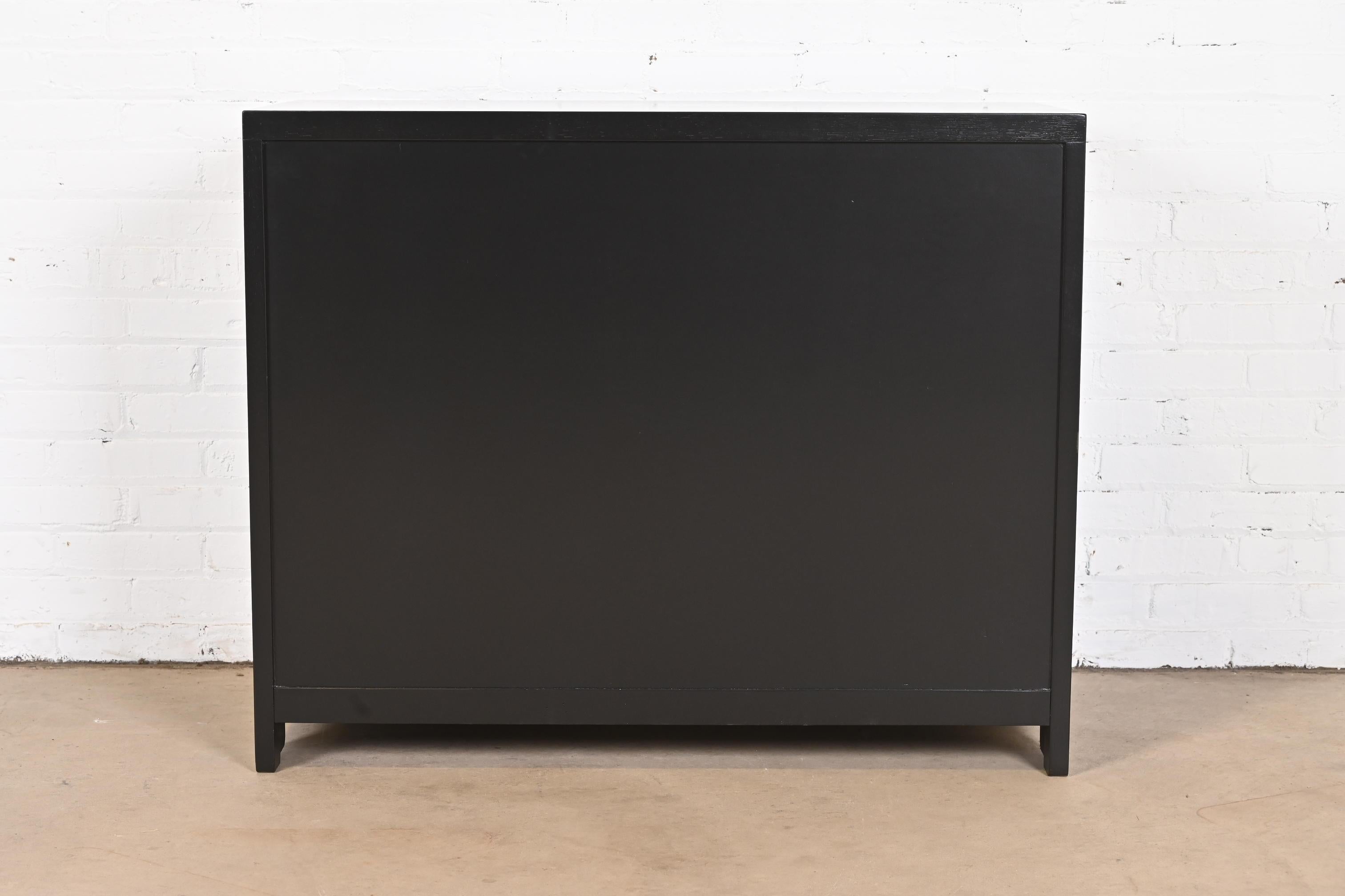 Michael Taylor for Baker Far East Collection Black Lacquered Chinoiserie Cabinet 5