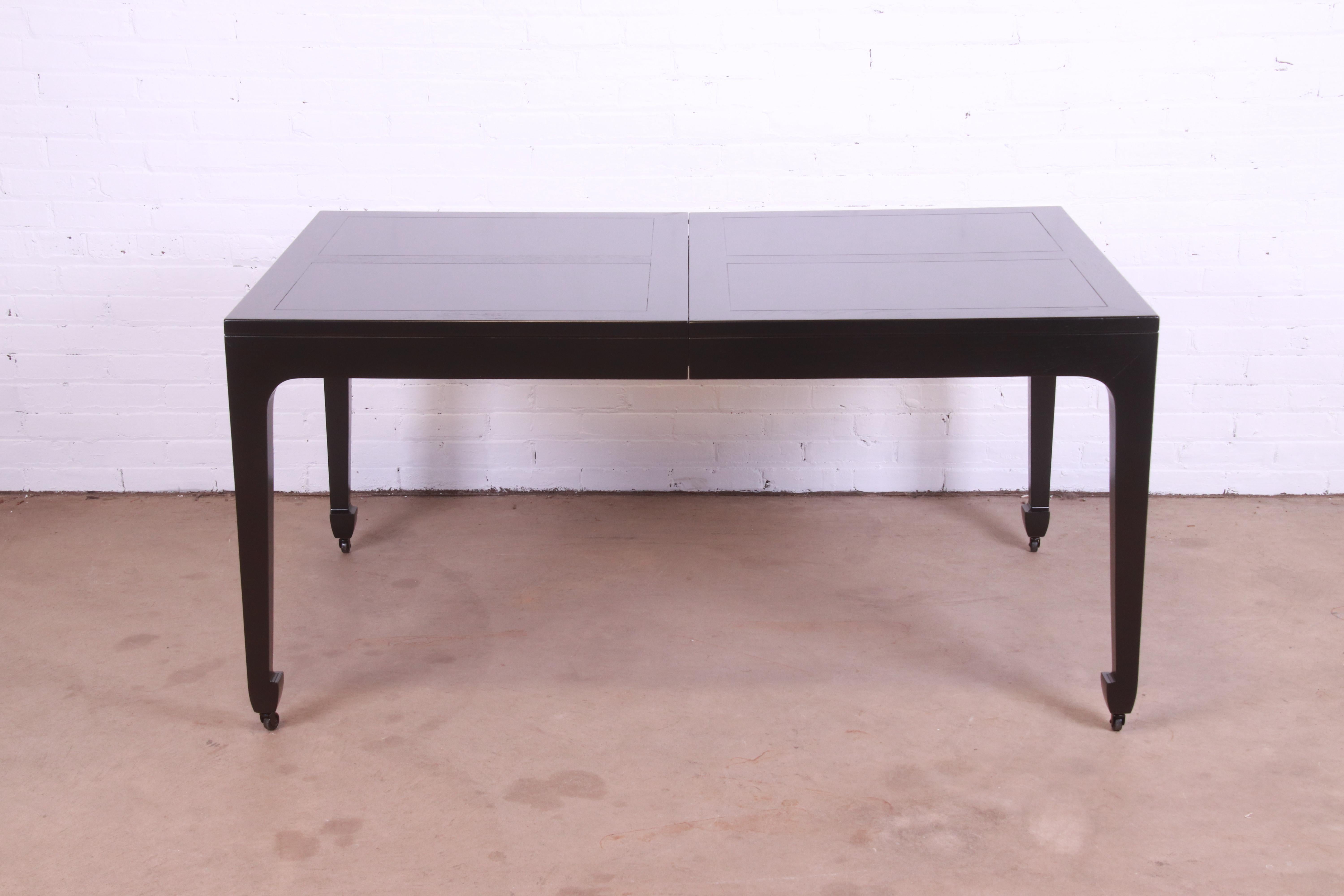 Michael Taylor for Baker Far East Collection Black Lacquered Dining Table, 1950s For Sale 3