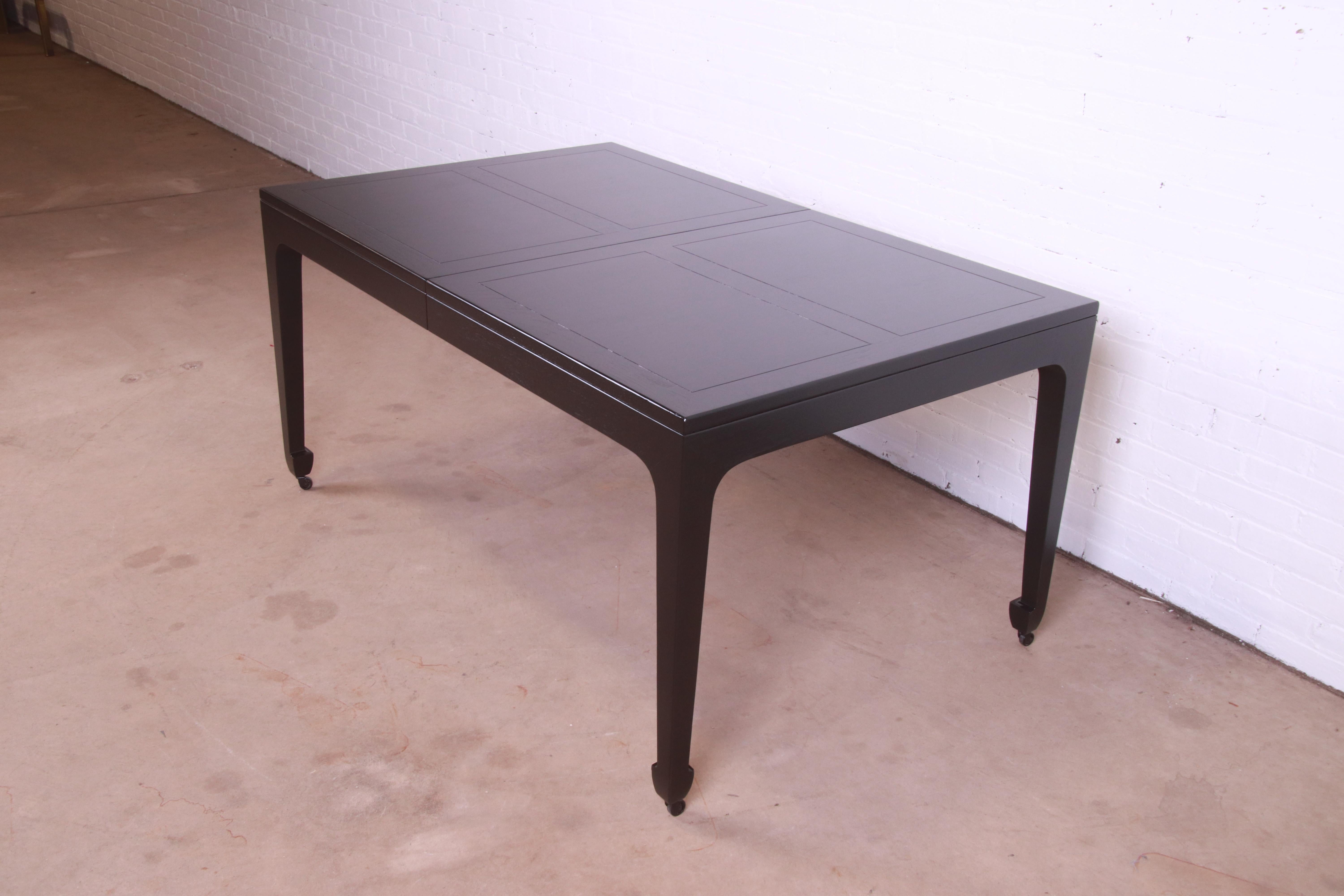 Michael Taylor for Baker Far East Collection Black Lacquered Dining Table, 1950s For Sale 4