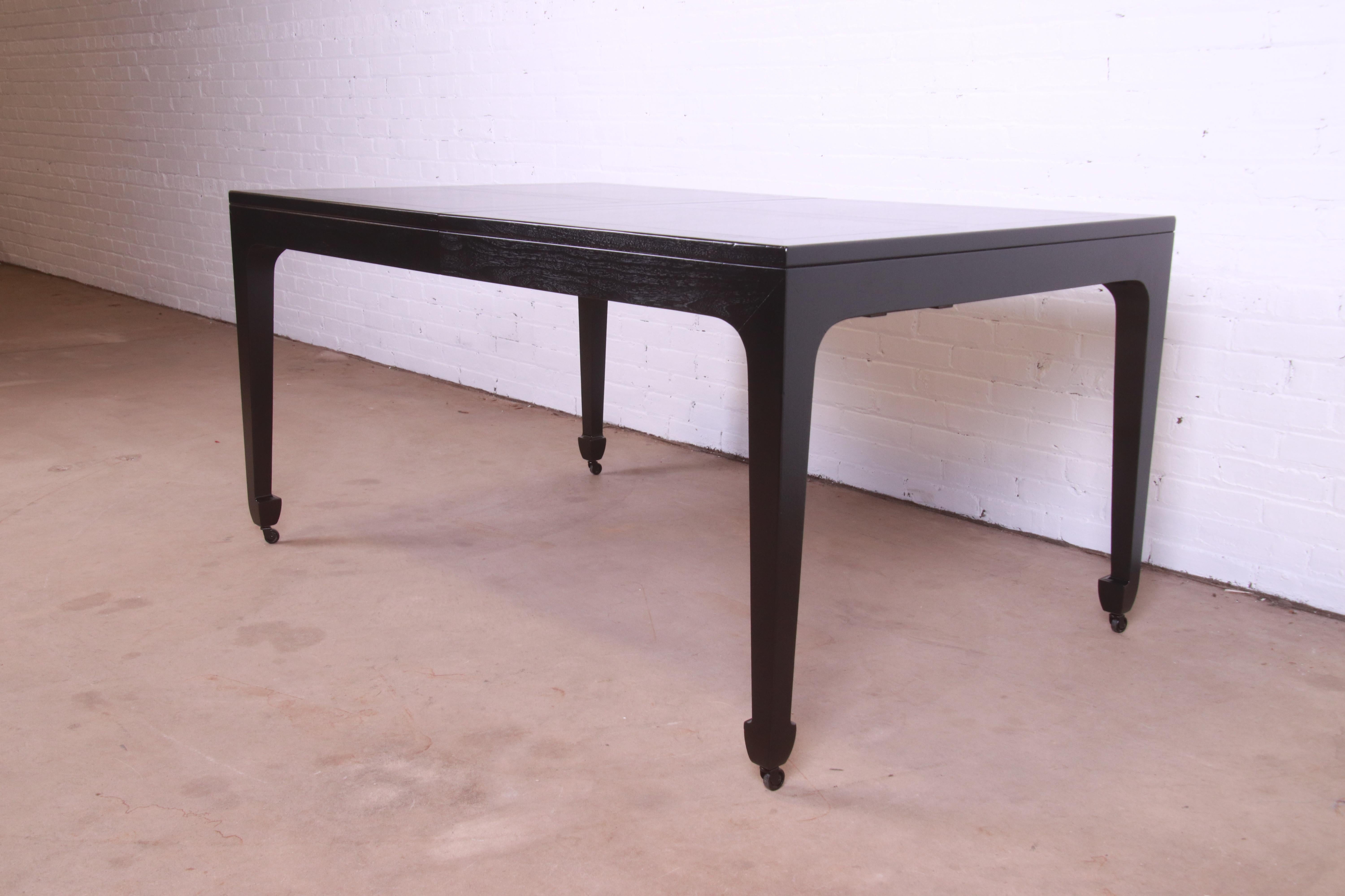 Michael Taylor for Baker Far East Collection Black Lacquered Dining Table, 1950s For Sale 5