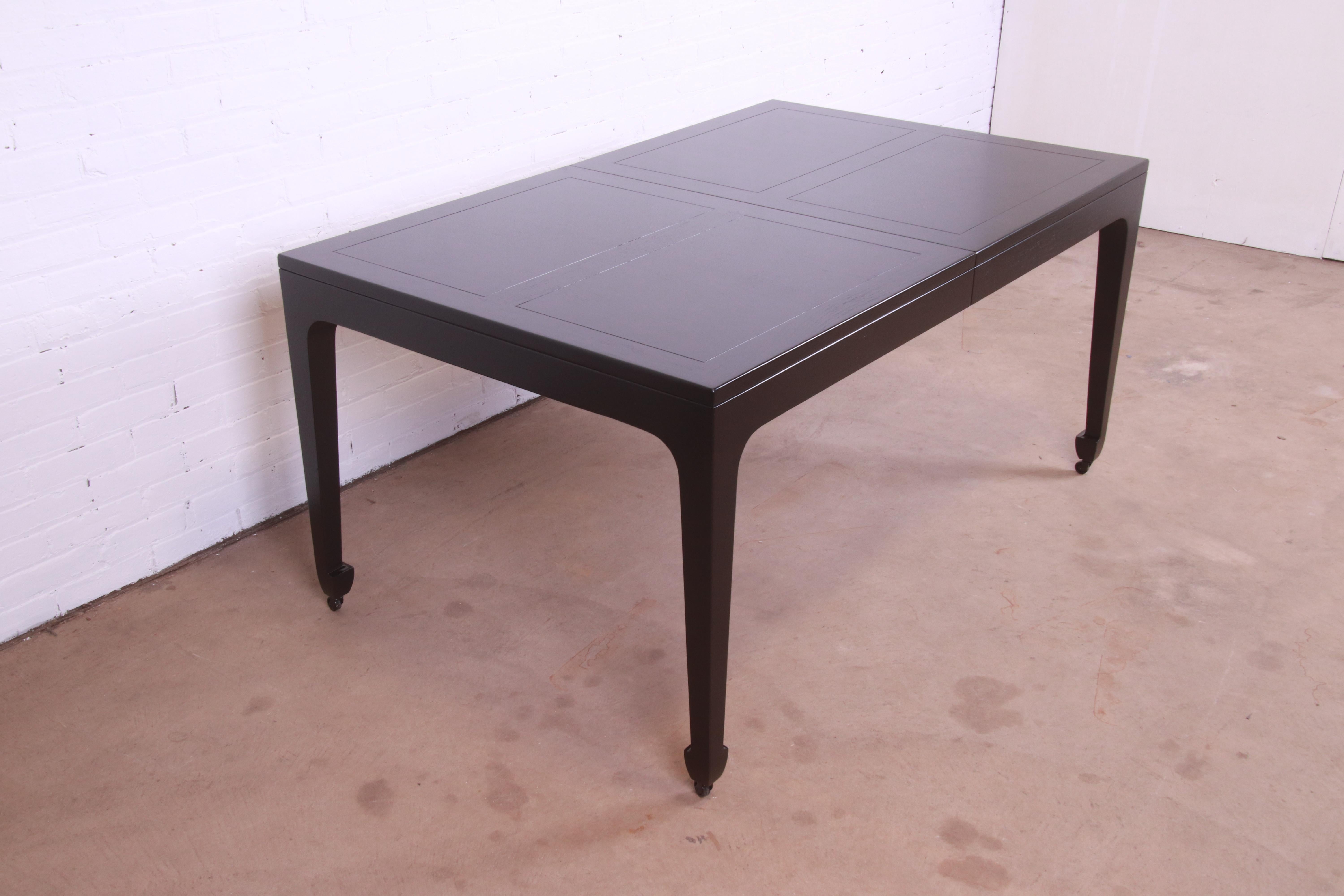 Michael Taylor for Baker Far East Collection Black Lacquered Dining Table, 1950s For Sale 6