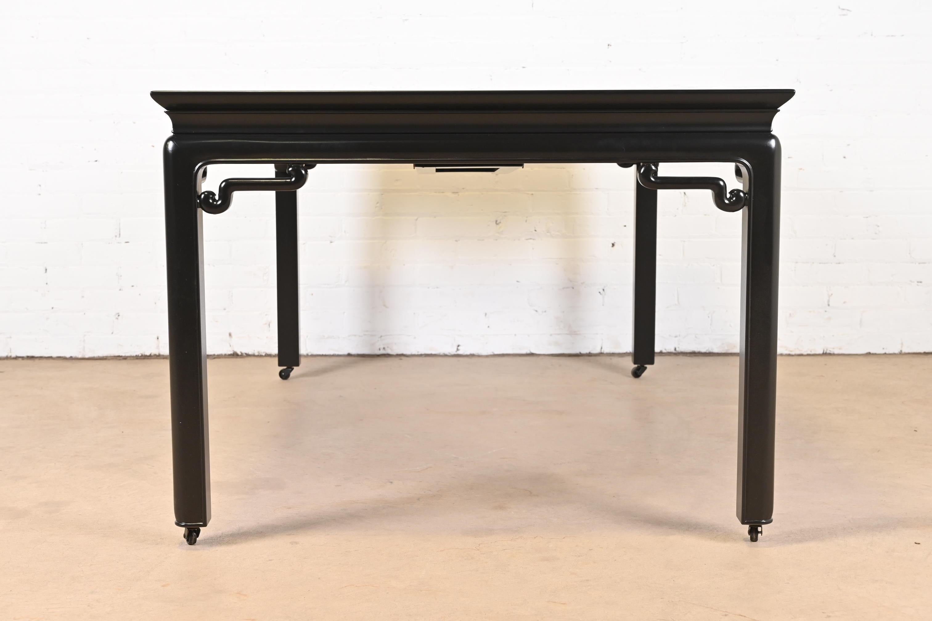 Michael Taylor for Baker Far East Collection Black Lacquered Dining Table, 1950s 6