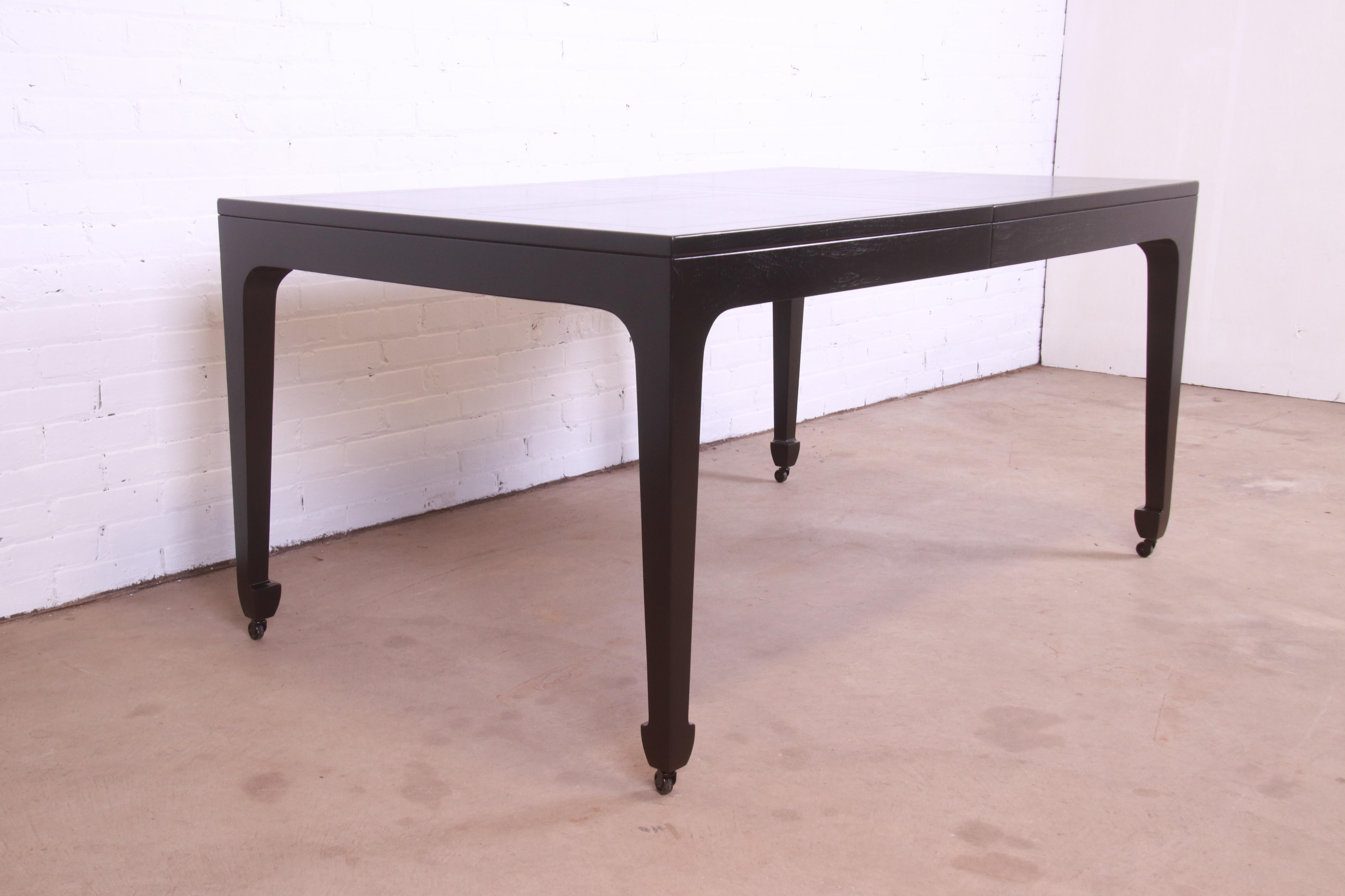 Michael Taylor for Baker Far East Collection Black Lacquered Dining Table, 1950s For Sale 7