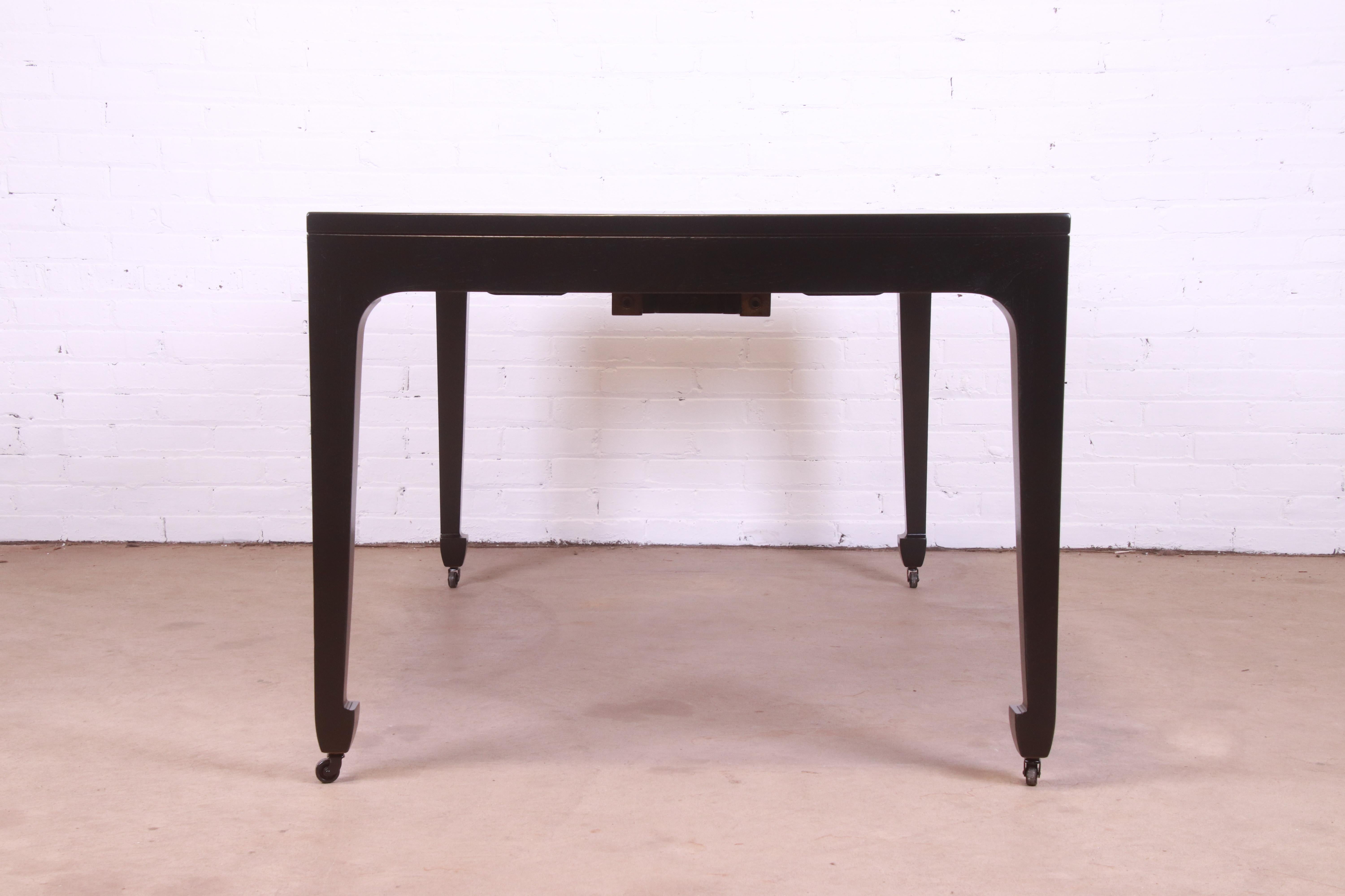 Michael Taylor for Baker Far East Collection Black Lacquered Dining Table, 1950s For Sale 8