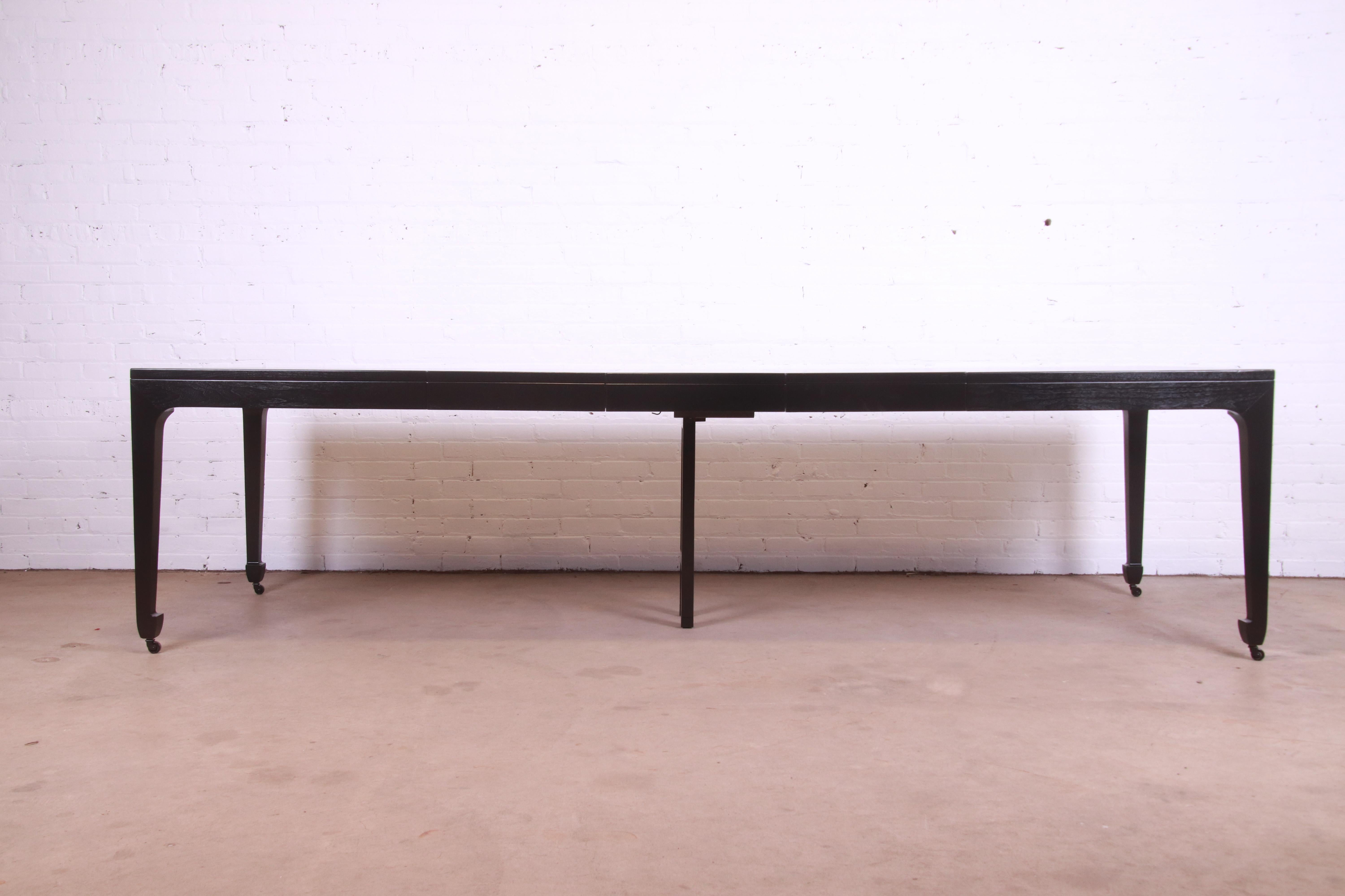 Mid-Century Modern Michael Taylor for Baker Far East Collection Black Lacquered Dining Table, 1950s For Sale