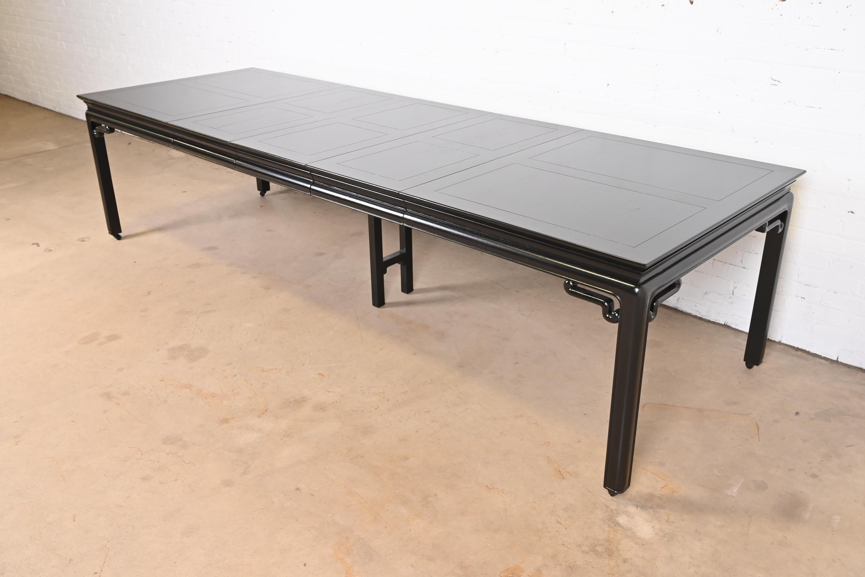 Mid-Century Modern Michael Taylor for Baker Far East Collection Black Lacquered Dining Table, 1950s