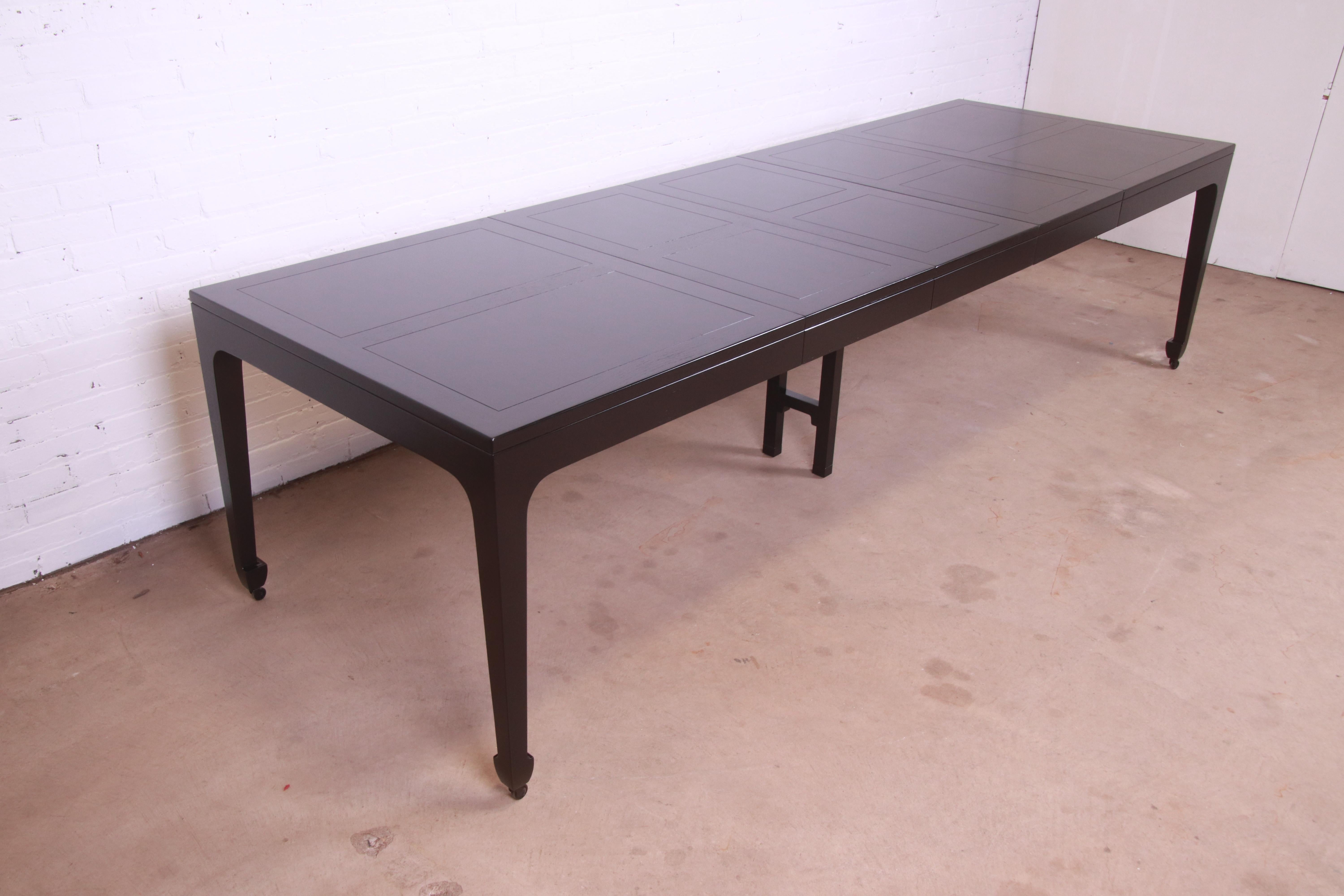 Mid-20th Century Michael Taylor for Baker Far East Collection Black Lacquered Dining Table, 1950s For Sale