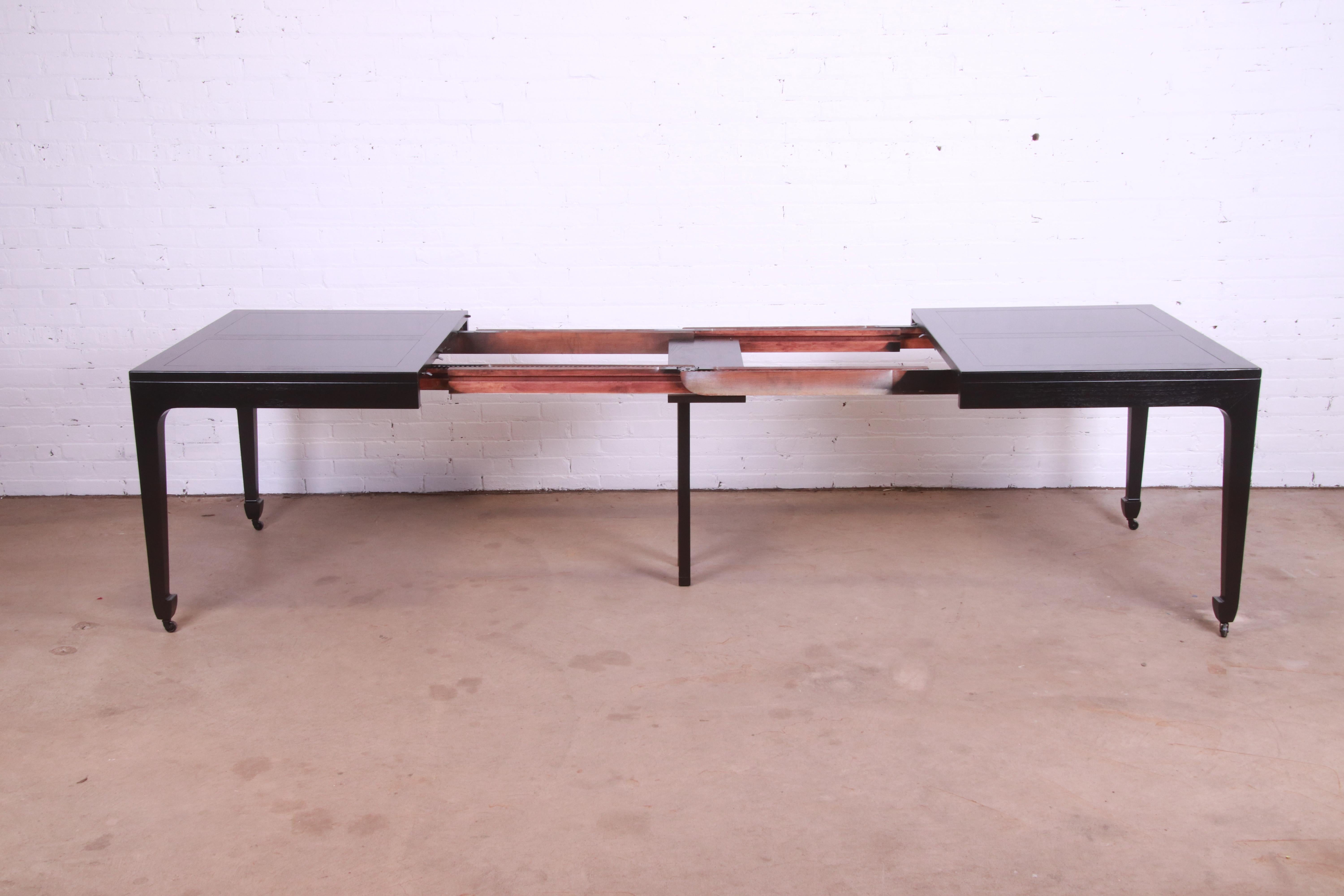 Michael Taylor for Baker Far East Collection Black Lacquered Dining Table, 1950s For Sale 2