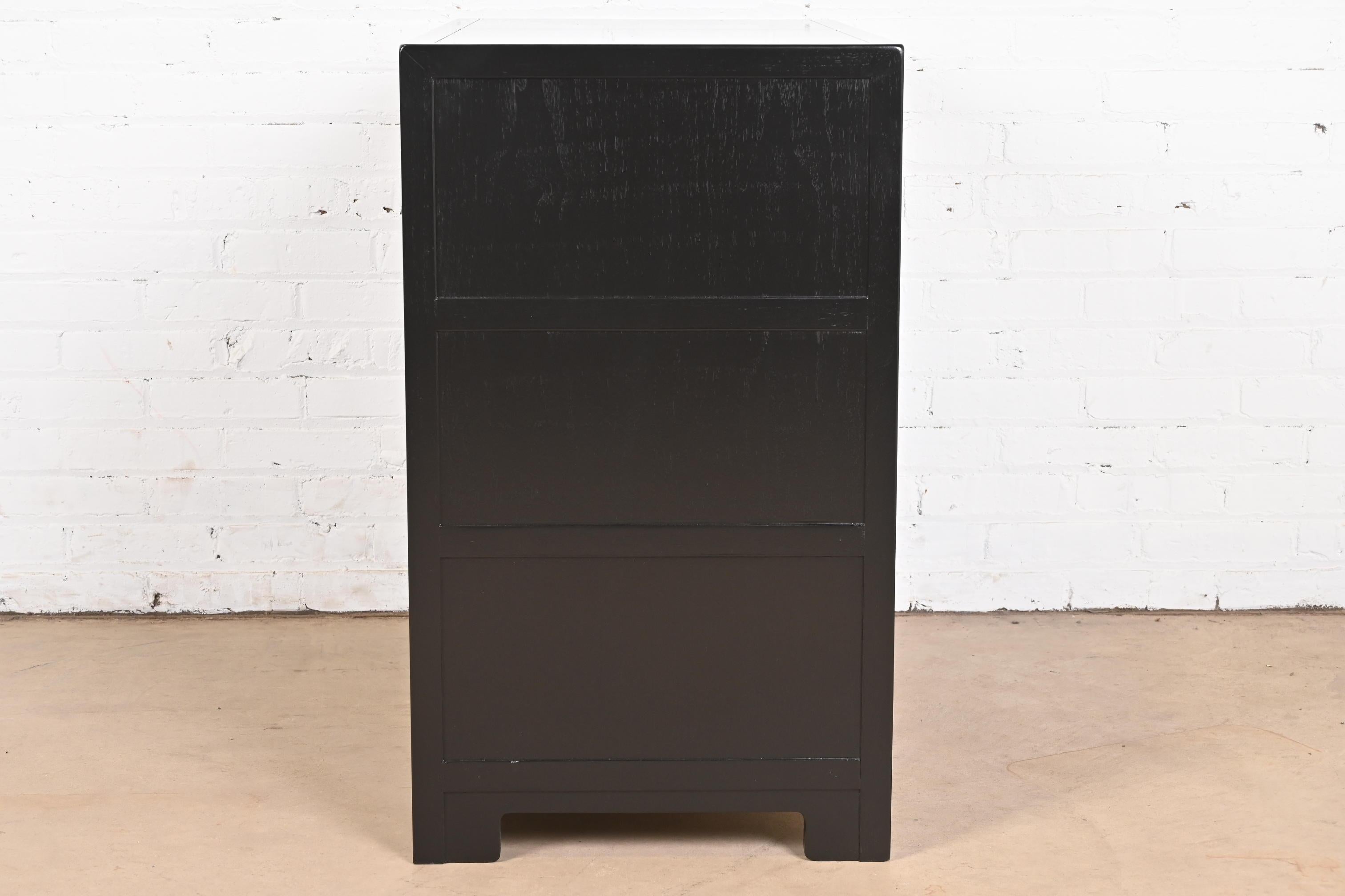 Michael Taylor for Baker Far East Collection Black Lacquered Dresser, Refinished For Sale 6