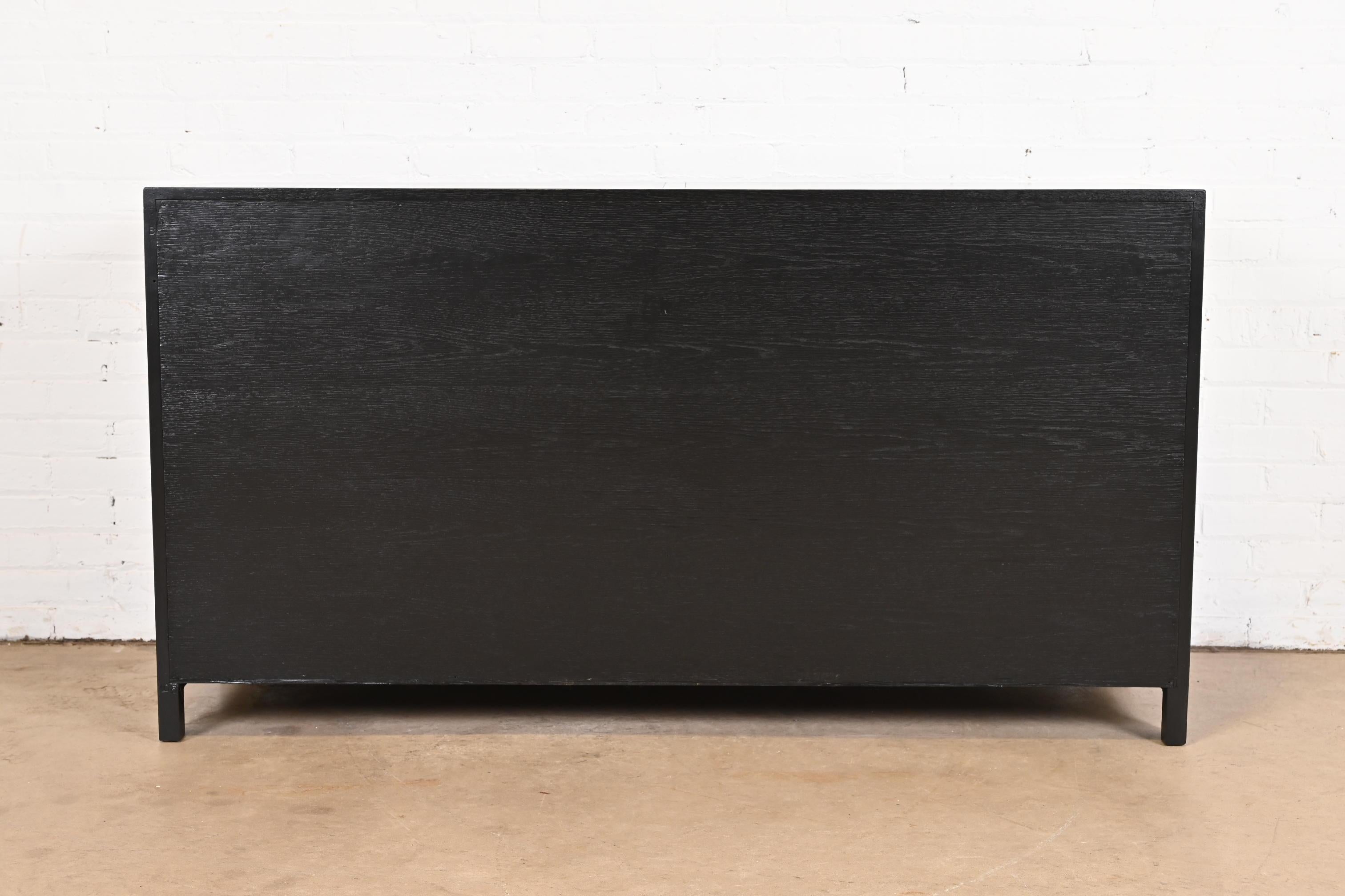 Michael Taylor for Baker Far East Collection Black Lacquered Dresser, Refinished For Sale 7