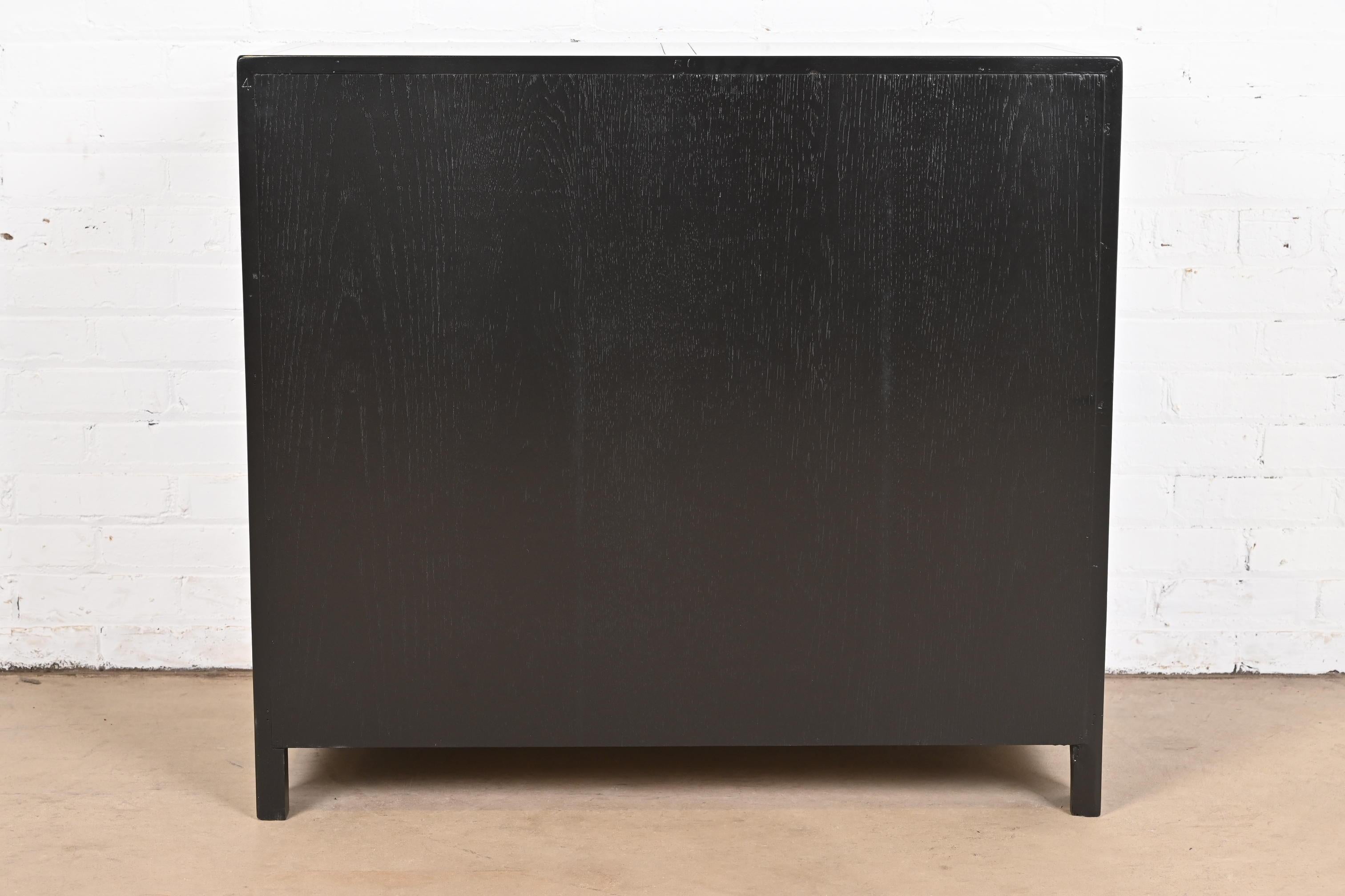 Michael Taylor for Baker Far East Collection Black Lacquered Dresser, Refinished For Sale 7