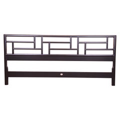 Michael Taylor for Baker Far East Collection Black Lacquered King Size Headboard