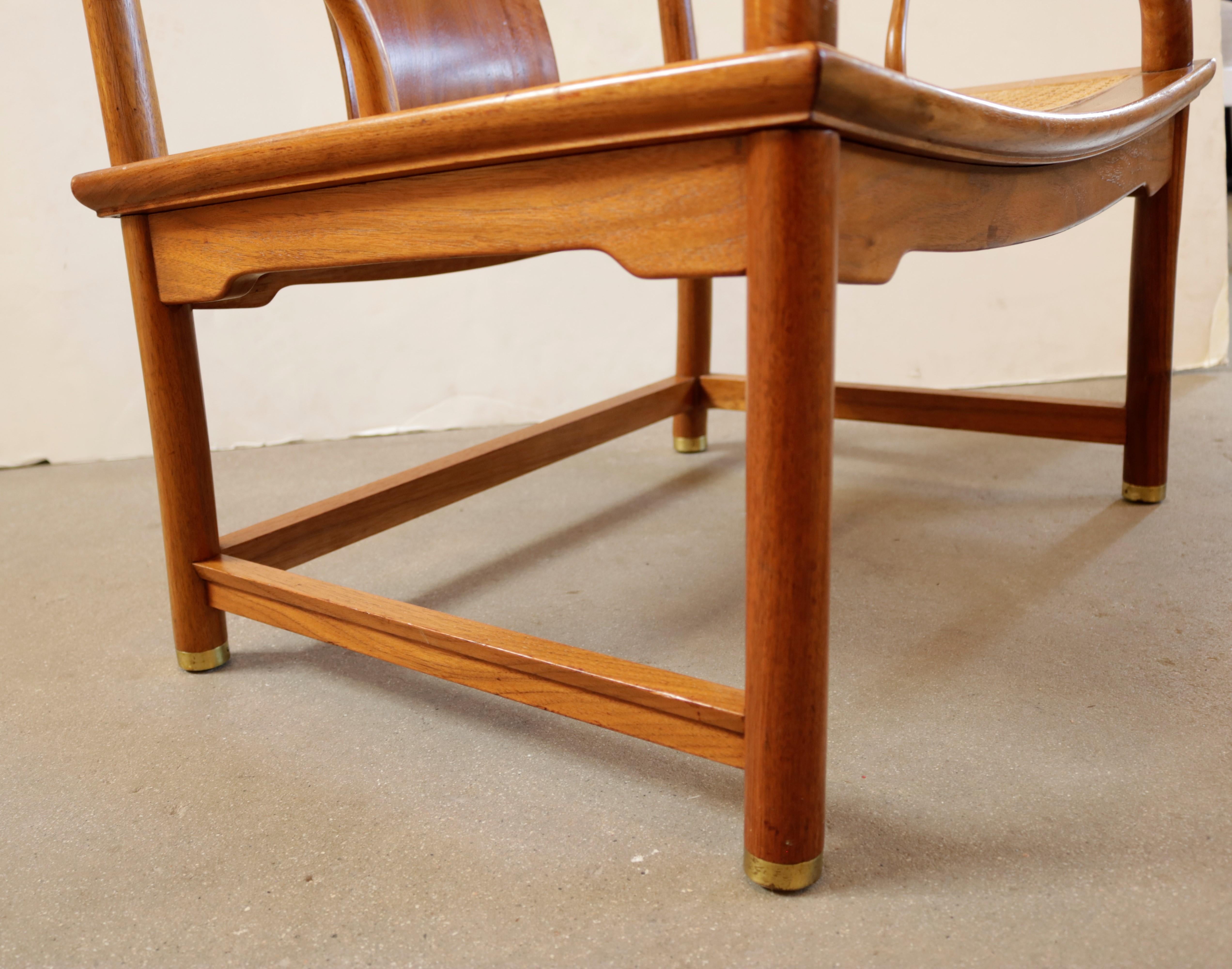 Michael Taylor for Baker Far East Collection Caned Chair In Excellent Condition In Pasadena, CA