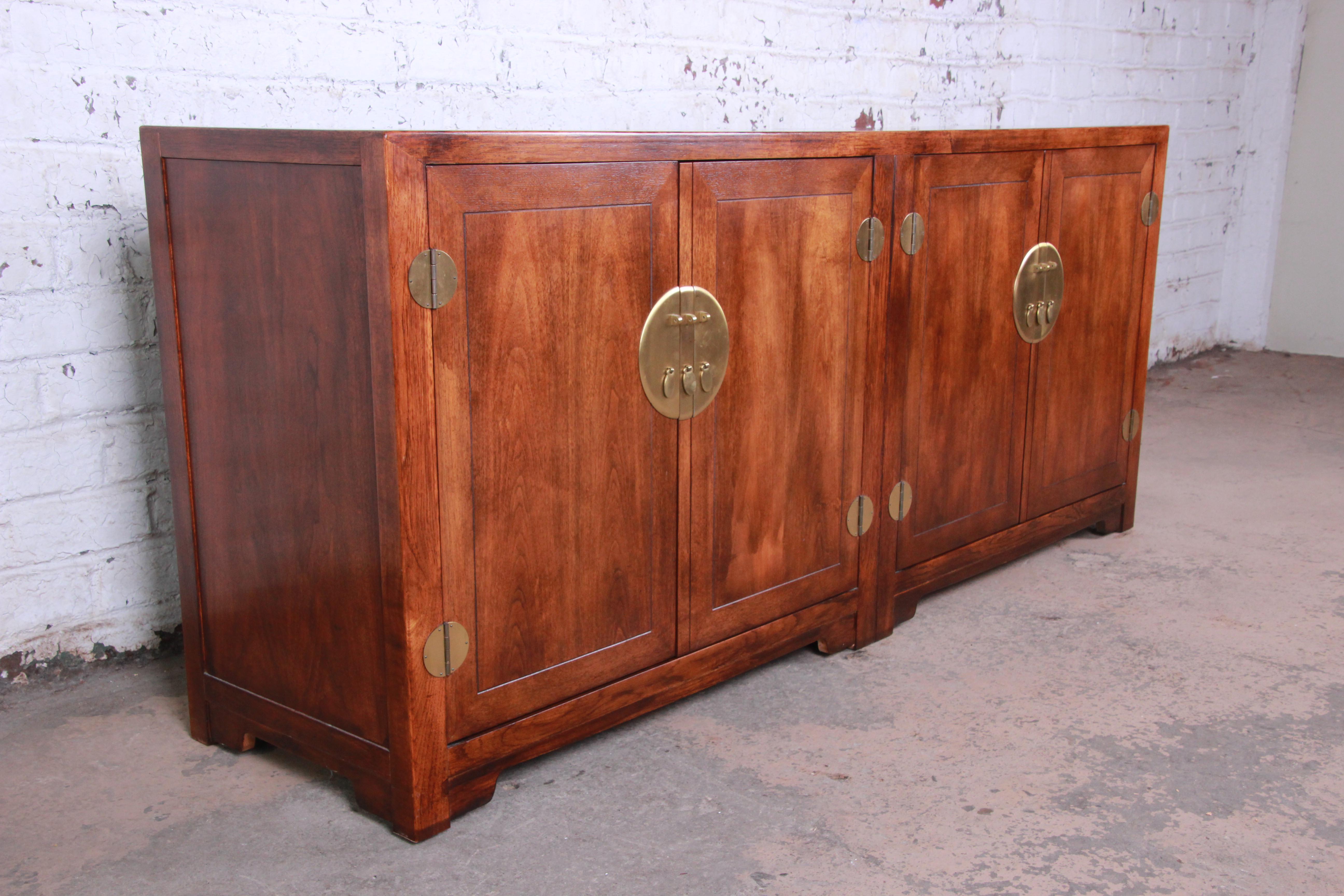 Michael Taylor for Baker Far East Collection Chinoiserie Sideboard Credenza In Good Condition In South Bend, IN
