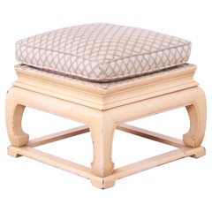 Michael Taylor for Baker Far East Collection Chinoiserie Stool or Ottoman, 1960s