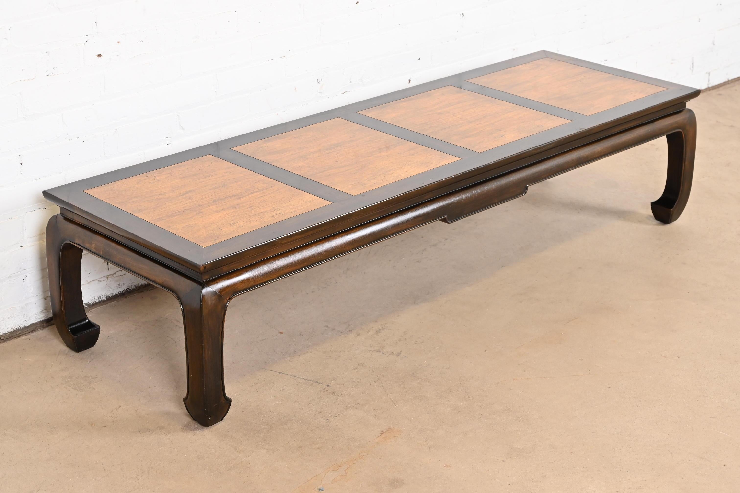 Michael Taylor for Baker Far East Collection Chinoiserie Walnut Coffee Table In Good Condition For Sale In South Bend, IN