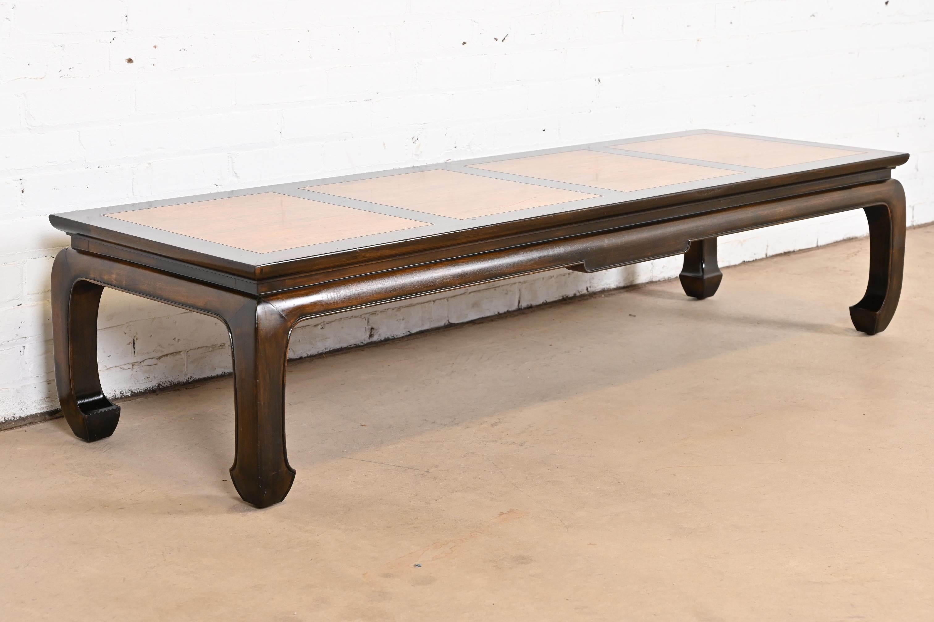 Mid-20th Century Michael Taylor for Baker Far East Collection Chinoiserie Walnut Coffee Table For Sale