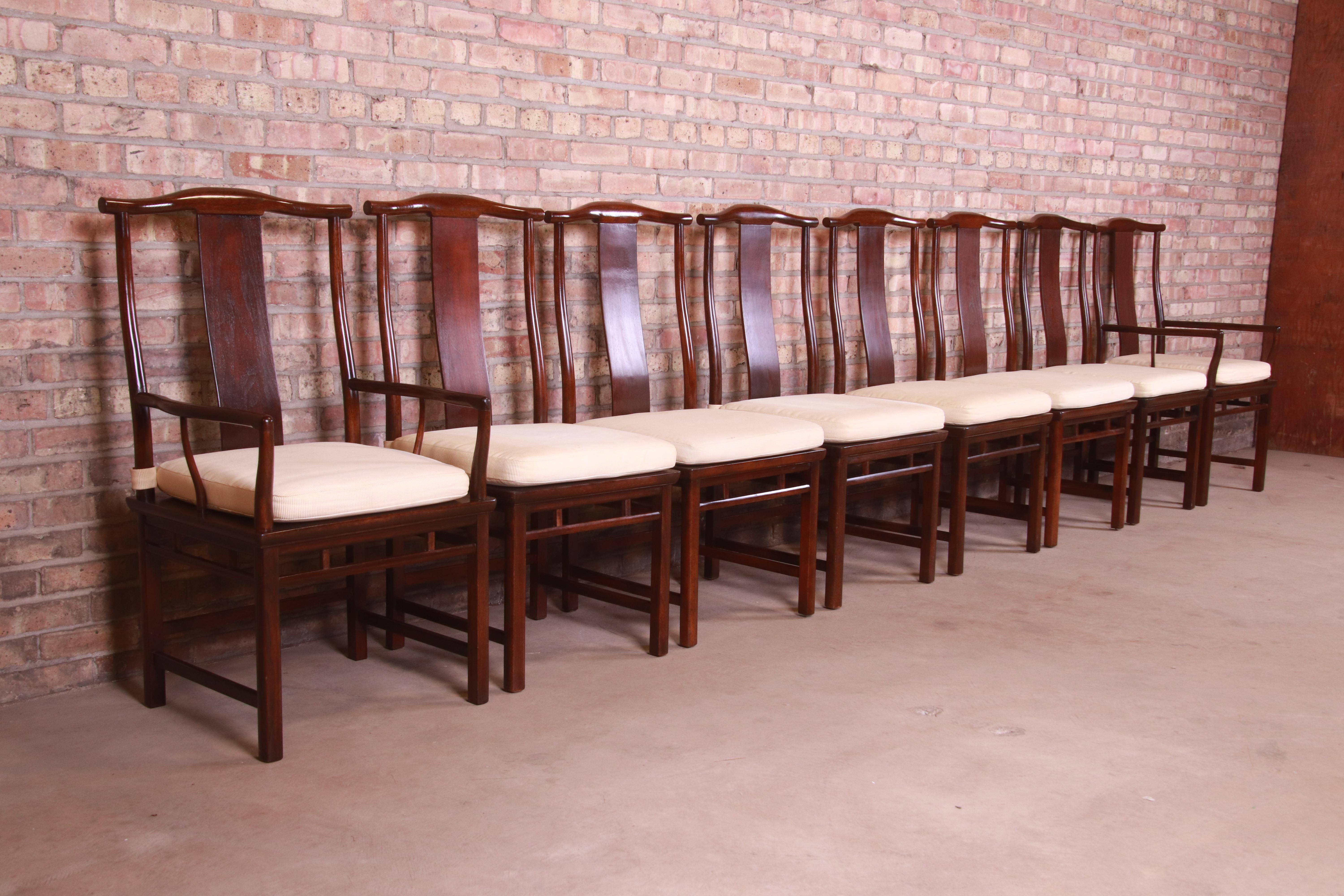 Michael Taylor for Baker Far East Collection Dining Chairs, Set of Eight In Good Condition In South Bend, IN
