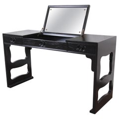 Michael Taylor for Baker Far East Collection Ebonized Chinoiserie Vanity Desk