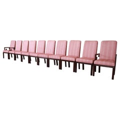 Michael Taylor for Baker Far East Collection Greek Key Dining Chairs, Set of Ten