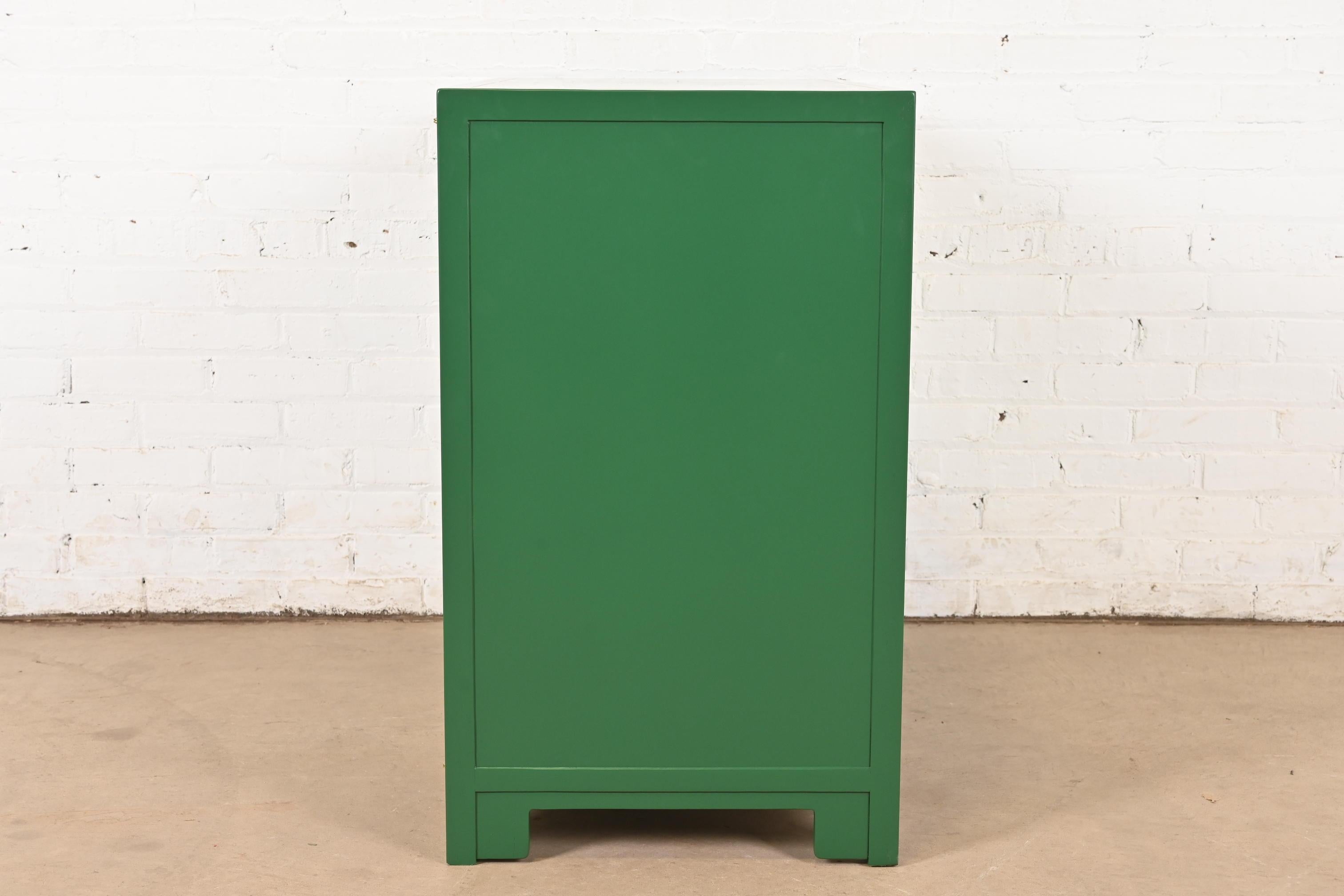Michael Taylor for Baker Far East Collection Green Lacquered Chest of Drawers For Sale 4