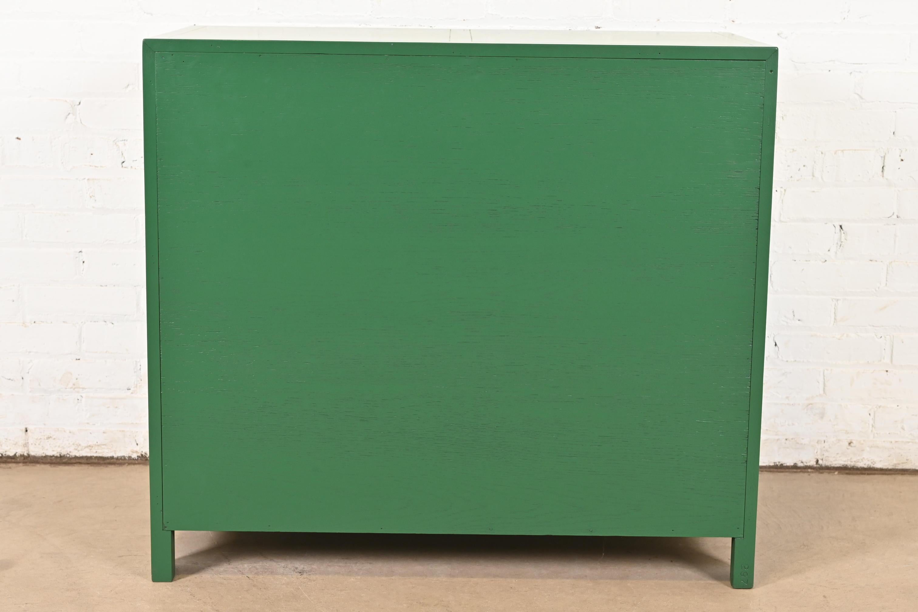 Michael Taylor for Baker Far East Collection Green Lacquered Chest of Drawers For Sale 5