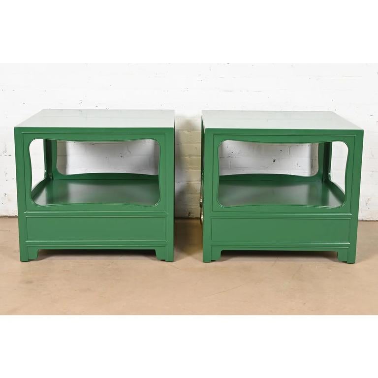 Michael Taylor for Baker Far East Collection Nightstands, Newly Refinished For Sale 4