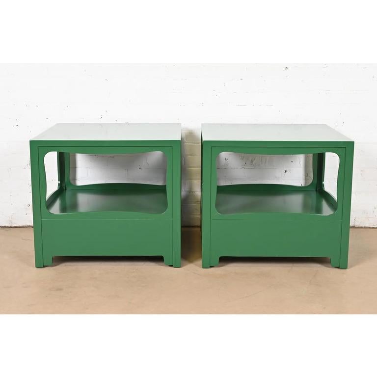 Michael Taylor for Baker Far East Collection Nightstands, Newly Refinished For Sale 5