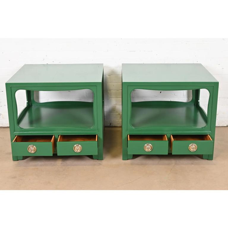 Mid-20th Century Michael Taylor for Baker Far East Collection Nightstands, Newly Refinished For Sale