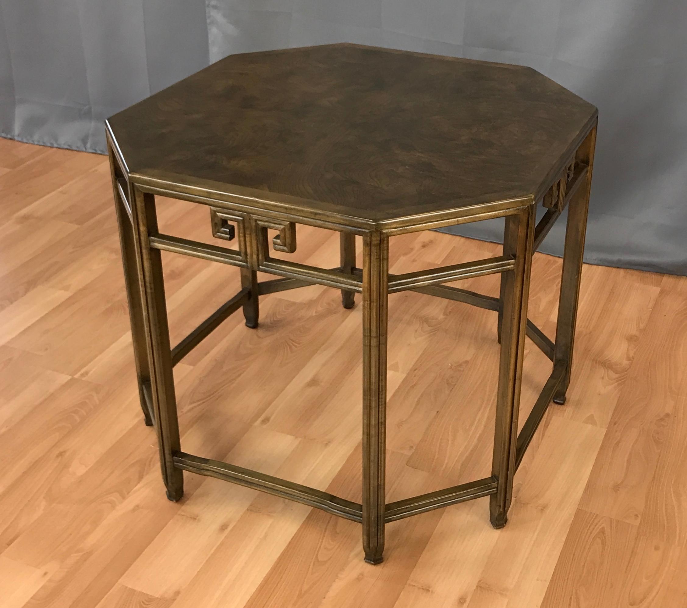 Hollywood Regency Michael Taylor for Baker Far East Collection Octagonal End Table