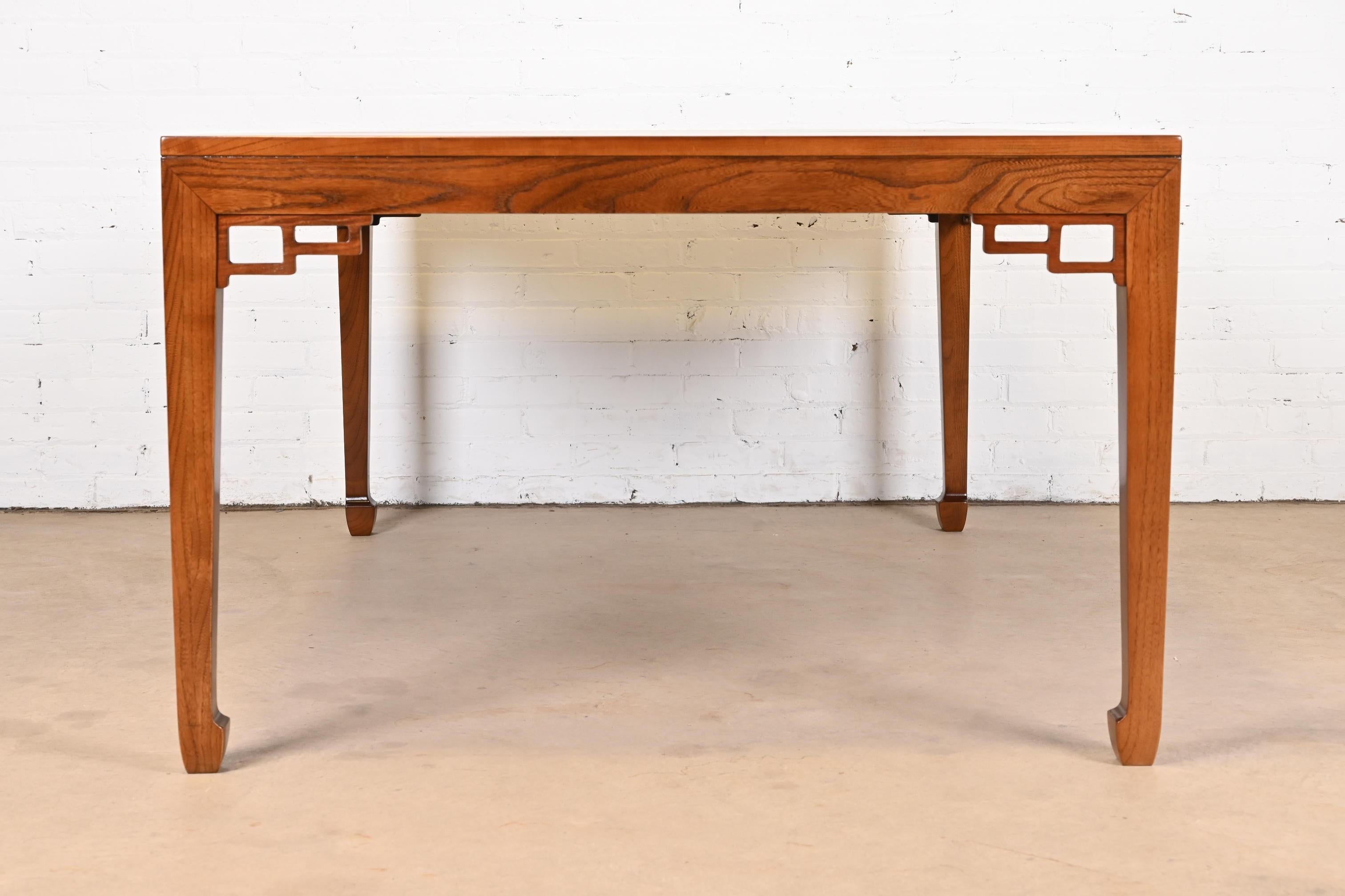 Michael Taylor for Baker Far East Collection Walnut and Burl Wood Dining Table For Sale 5