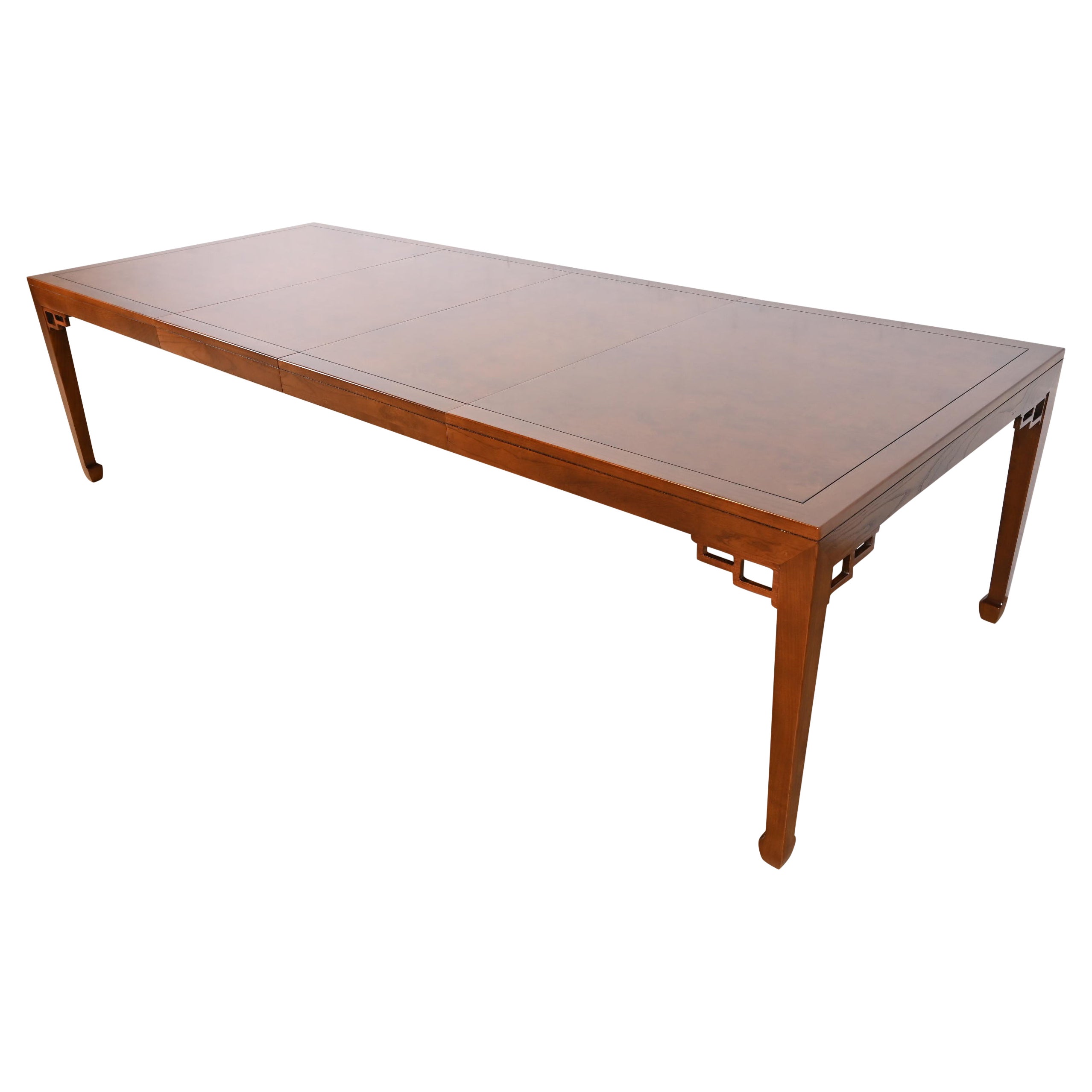 Michael Taylor for Baker Far East Collection Walnut and Burl Wood Dining Table