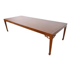 Vintage Michael Taylor for Baker Far East Collection Walnut and Burl Wood Dining Table