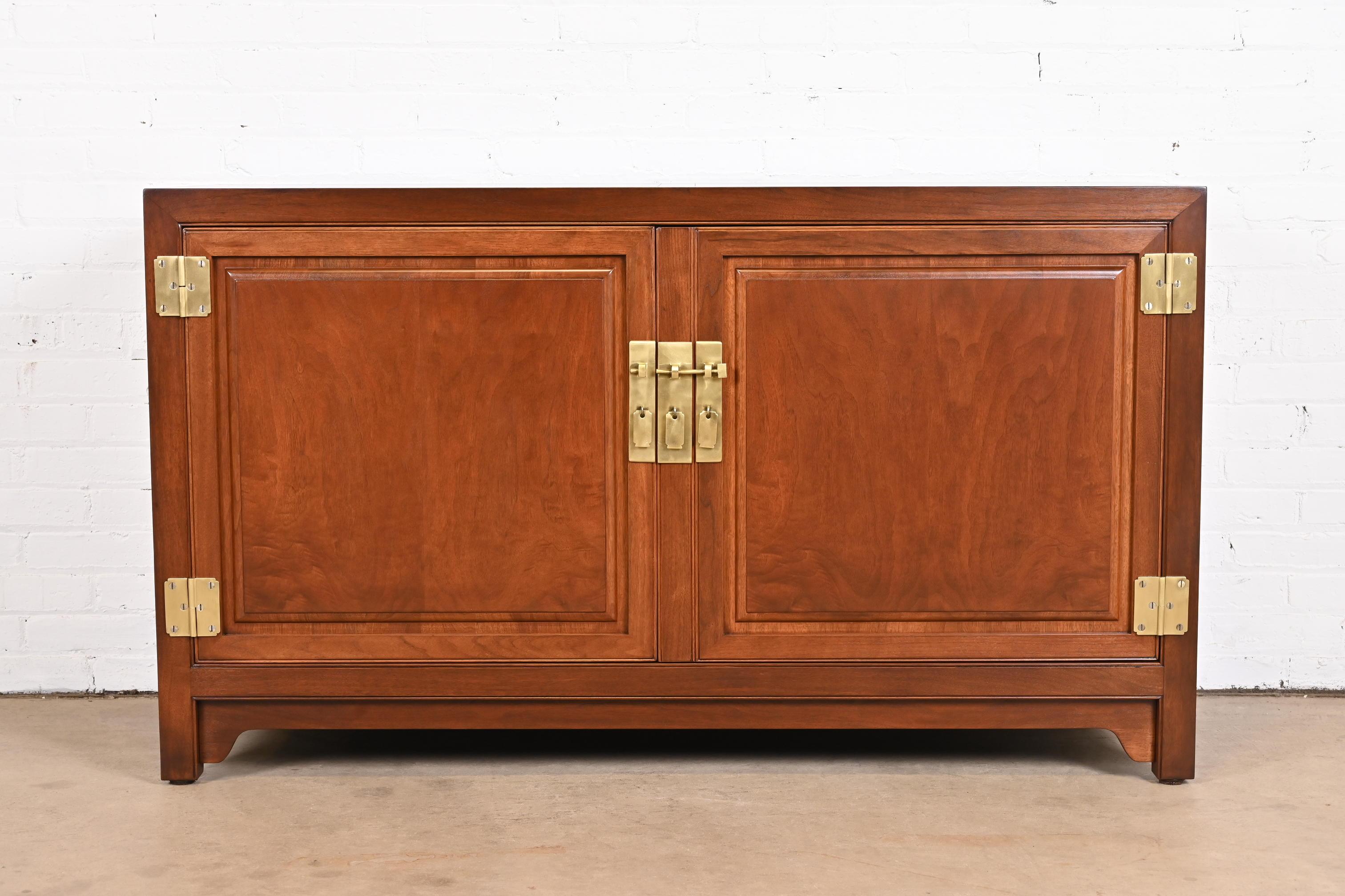 Mid-Century Modern Michael Taylor for Baker Far East Collection Walnut Credenza or Bar Cabinet