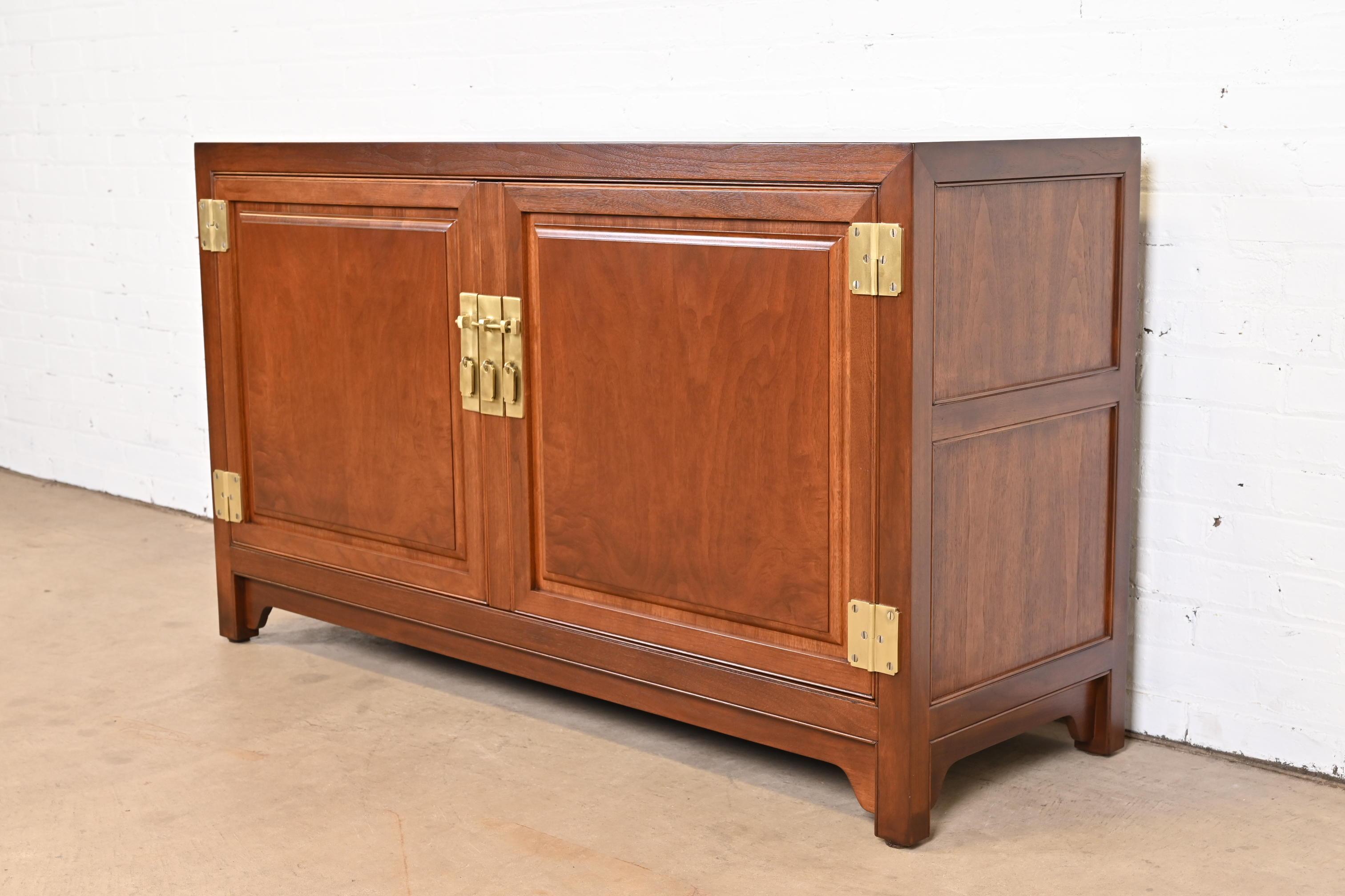 American Michael Taylor for Baker Far East Collection Walnut Credenza or Bar Cabinet