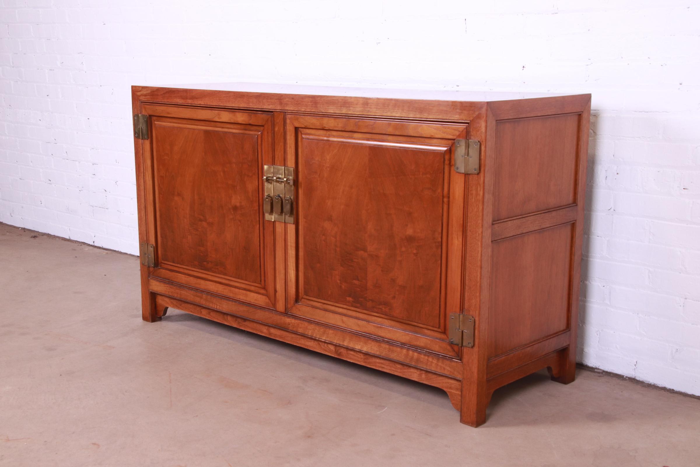 American Michael Taylor for Baker Far East Collection Walnut Credenza or Bar Cabinet