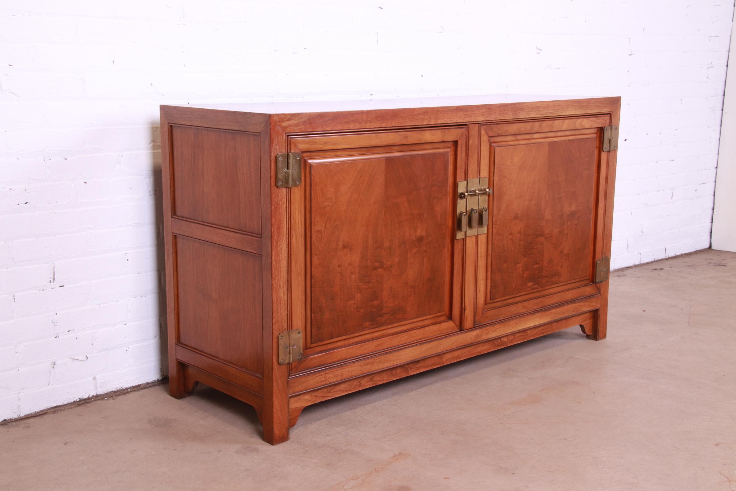 20th Century Michael Taylor for Baker Far East Collection Walnut Credenza or Bar Cabinet