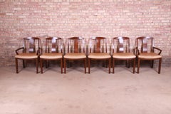 Michael Taylor for Baker Far East Collection Walnut Dining Chairs, Set of Six