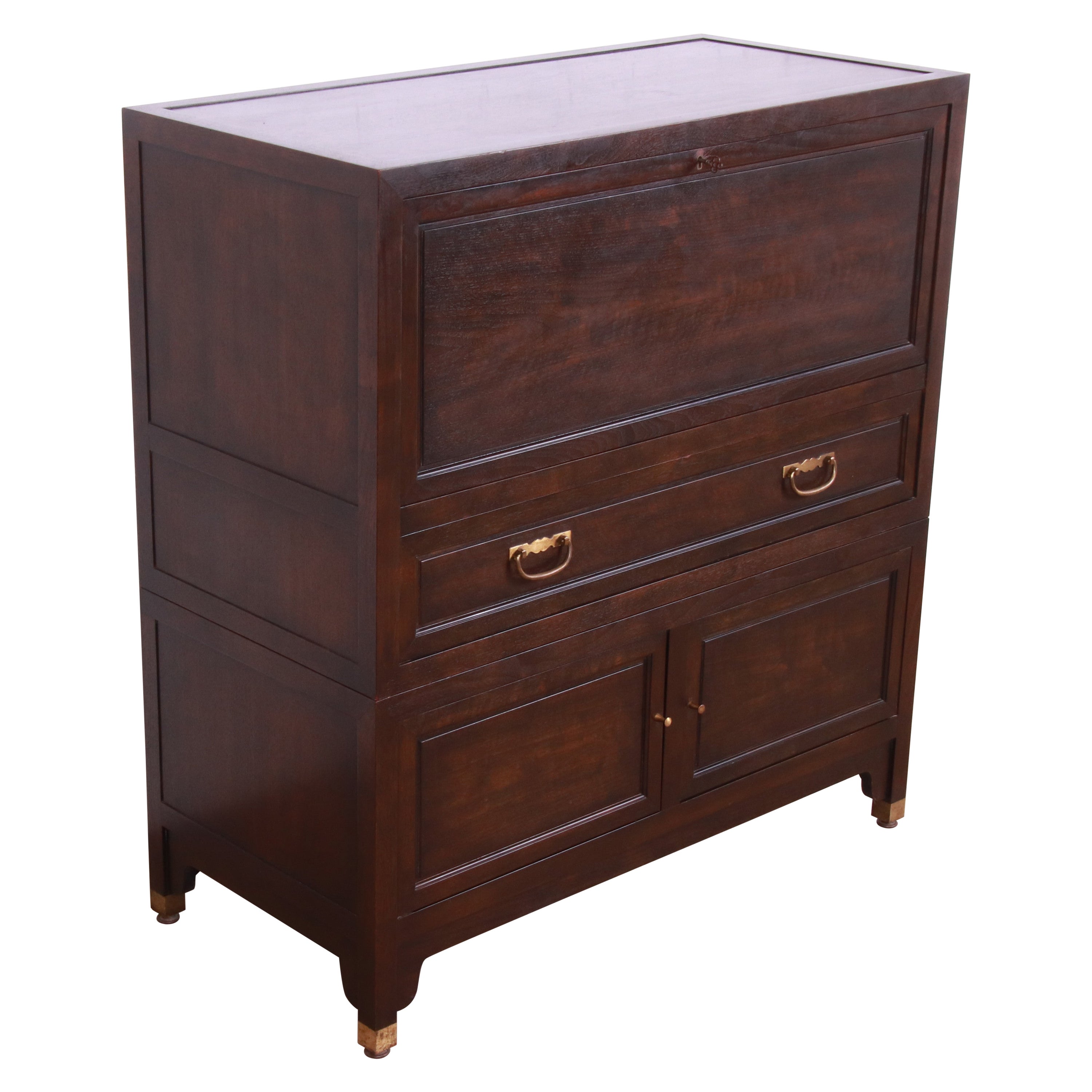 Michael Taylor for Baker Far East Collection Walnut Drop Front Secretary Desk