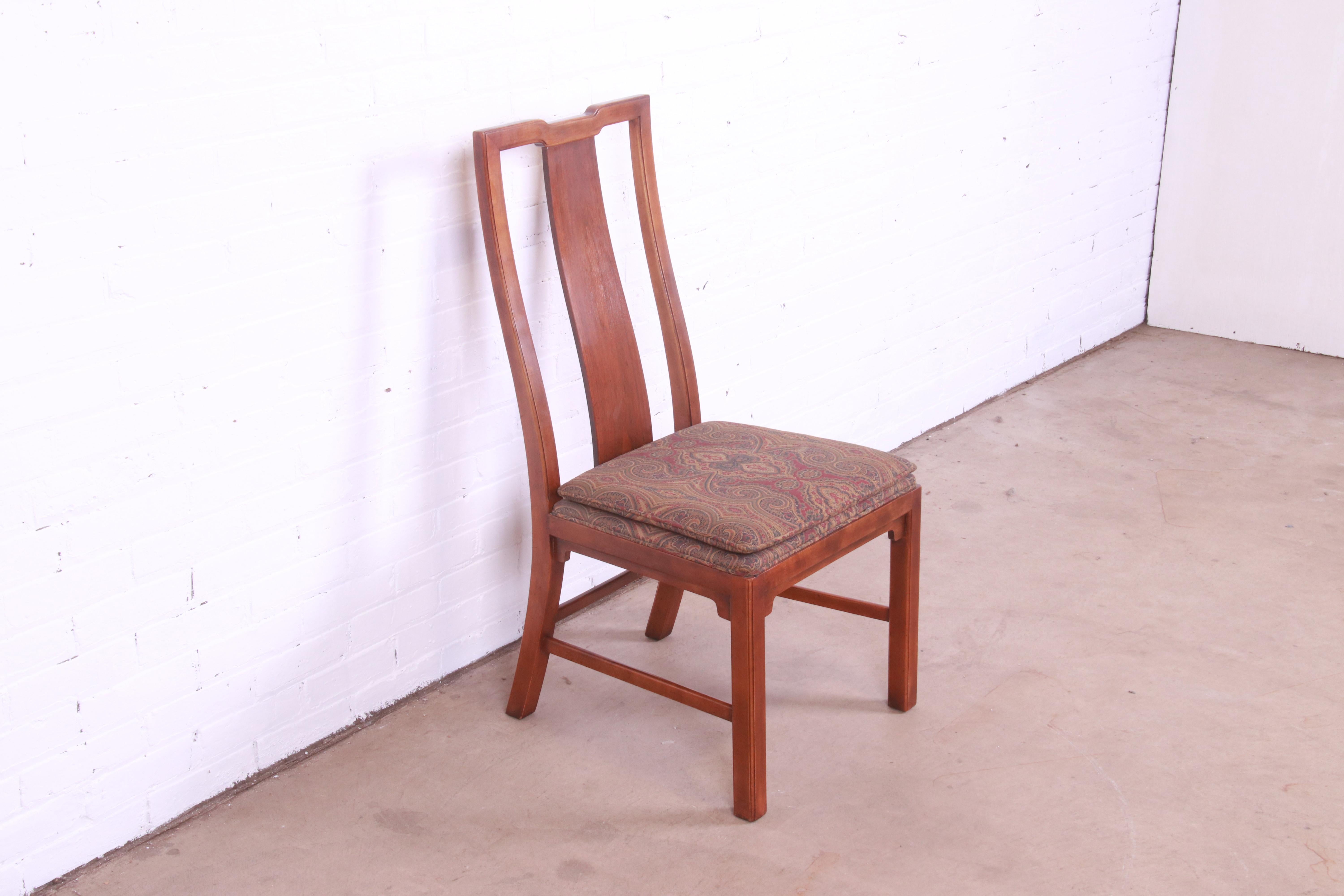 Michael Taylor for Baker Far East Collection Walnut Side Chair or Slipper Chair In Good Condition In South Bend, IN