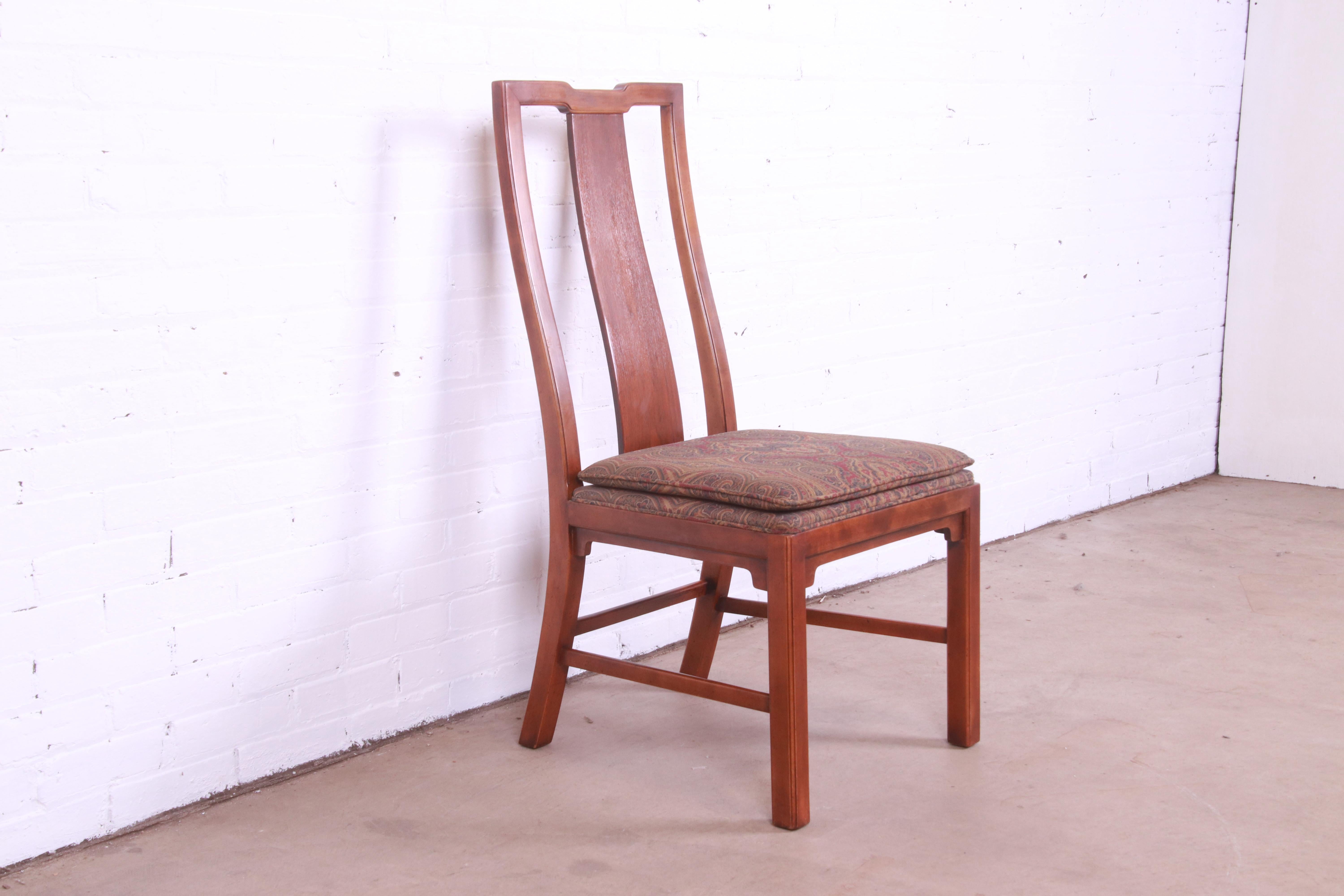 20th Century Michael Taylor for Baker Far East Collection Walnut Side Chair or Slipper Chair