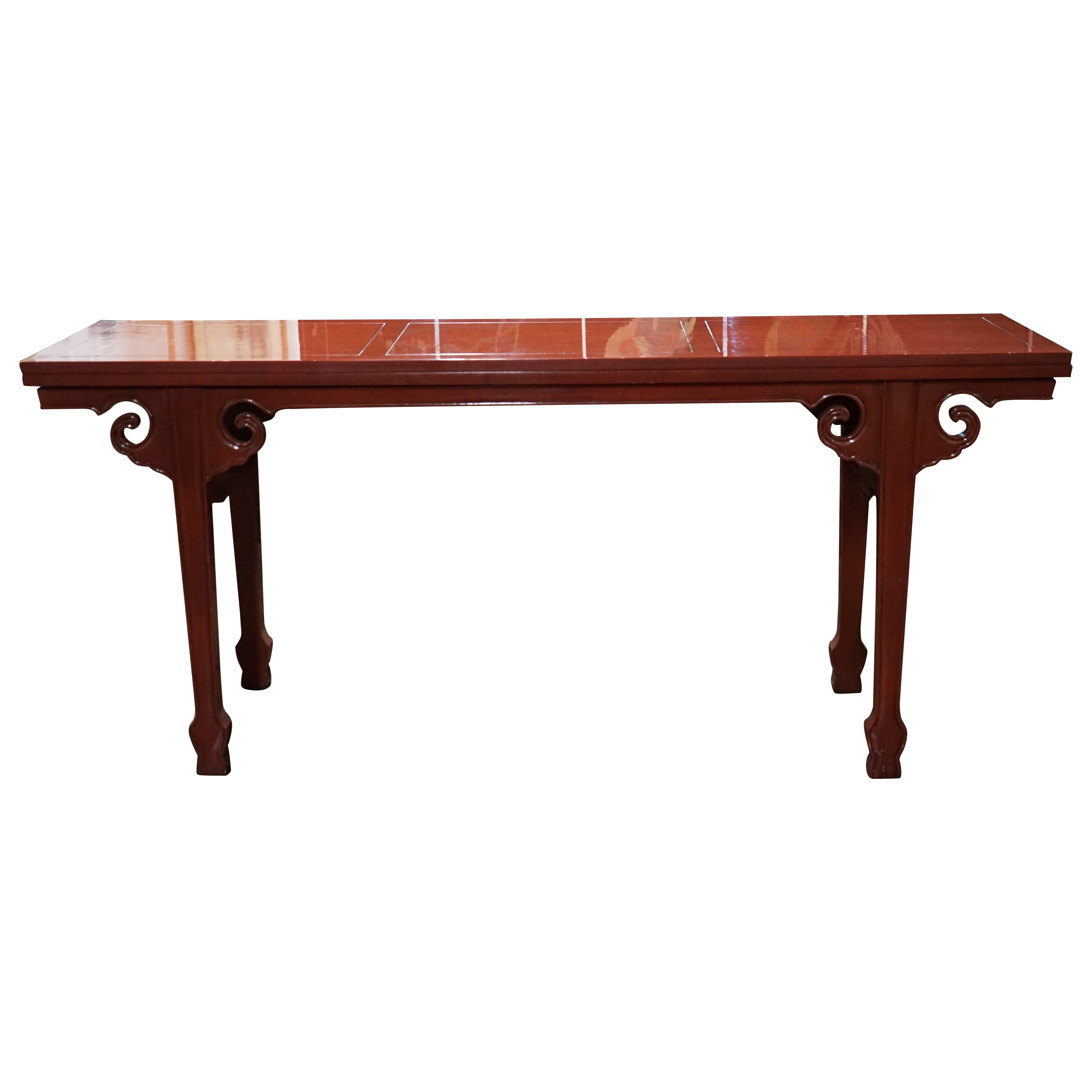 Michael Taylor for Baker Table console extensible Far East en laque oxblood en vente
