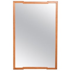 Michael Taylor for Baker Far East Hollywood Regency Walnut Framed Wall Mirror