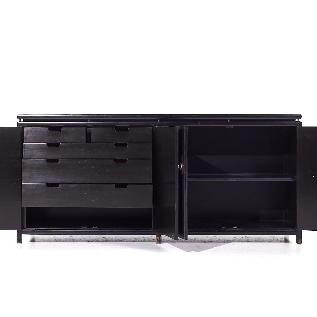 Michael Taylor for Baker Far East Mid Century Ebonized Credenza For Sale 3
