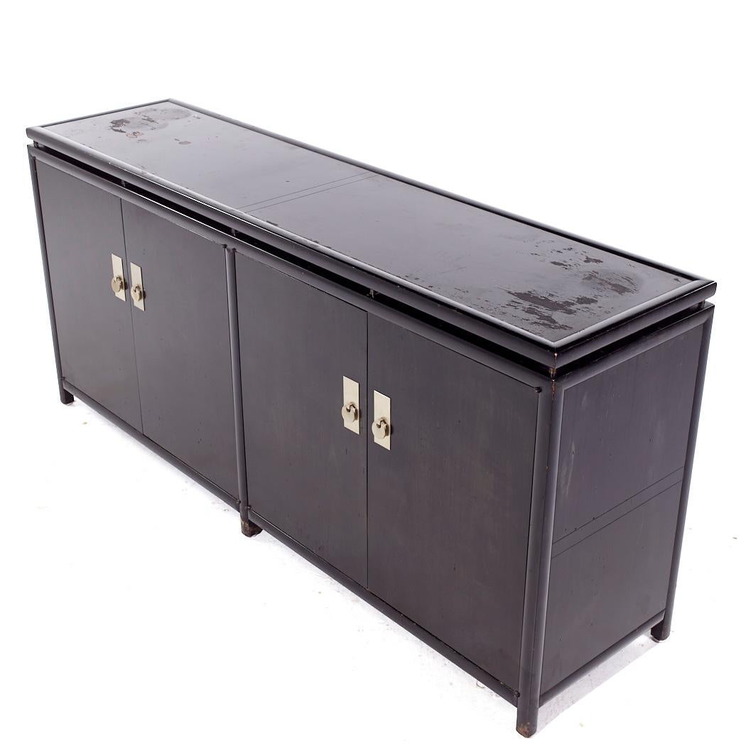 Wood Michael Taylor for Baker Far East Mid Century Ebonized Credenza For Sale