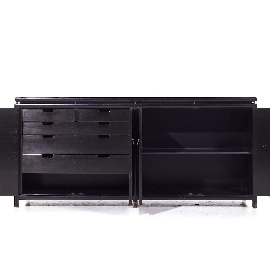 Michael Taylor for Baker Far East Mid Century Ebonized Credenza For Sale 1