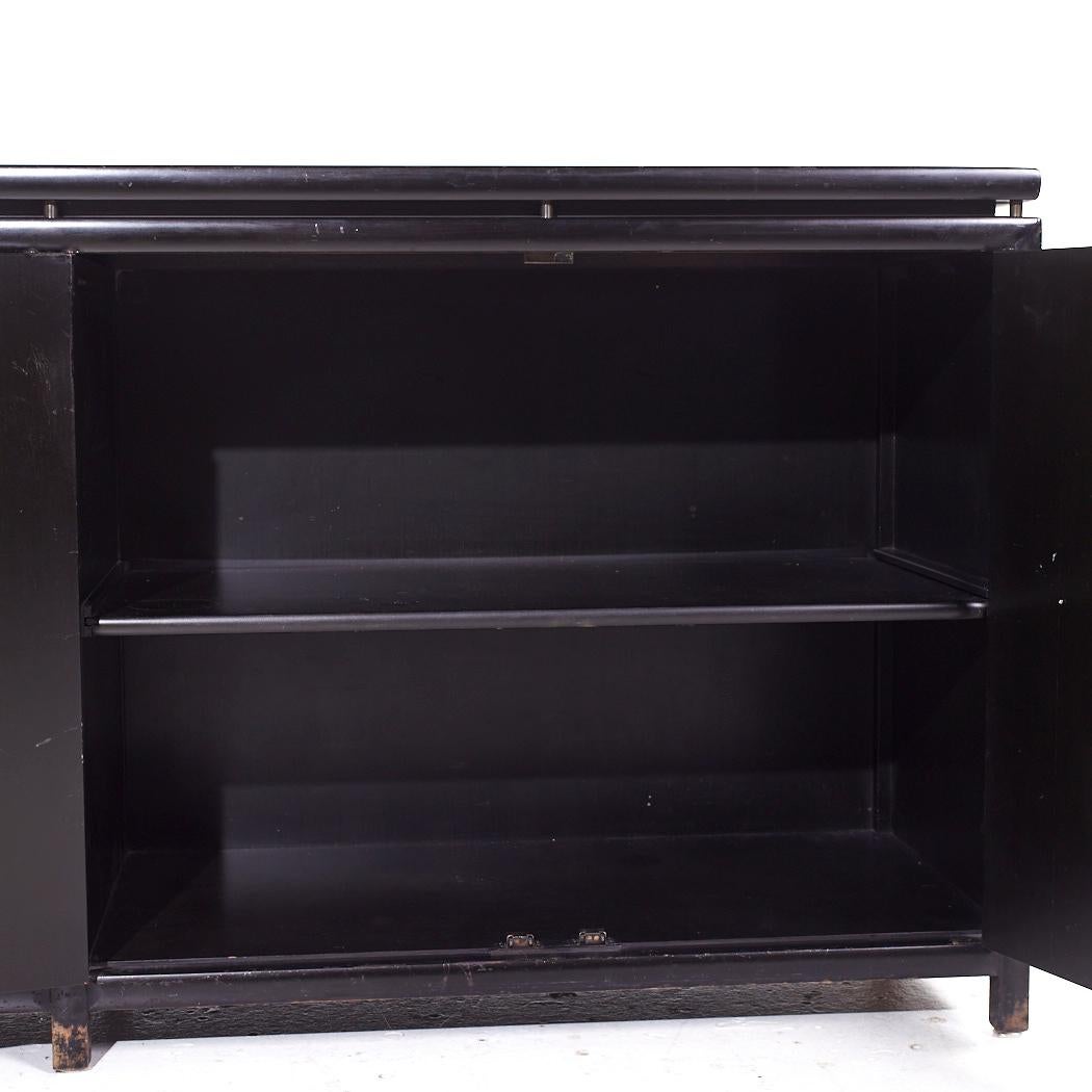 Michael Taylor for Baker Far East Mid Century Ebonized Credenza For Sale 2
