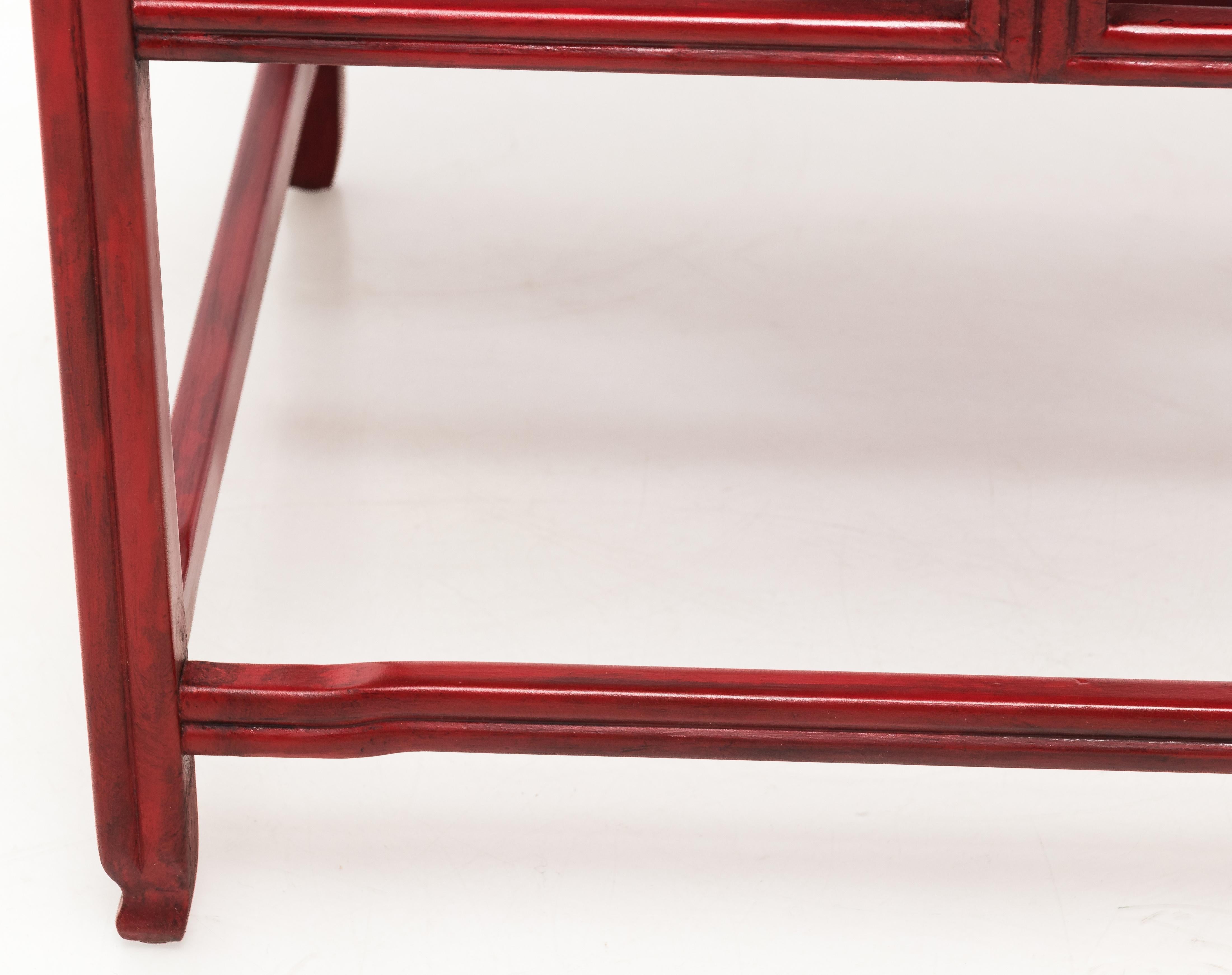 Painted Michael Taylor for Baker Far East Red Occasional Table