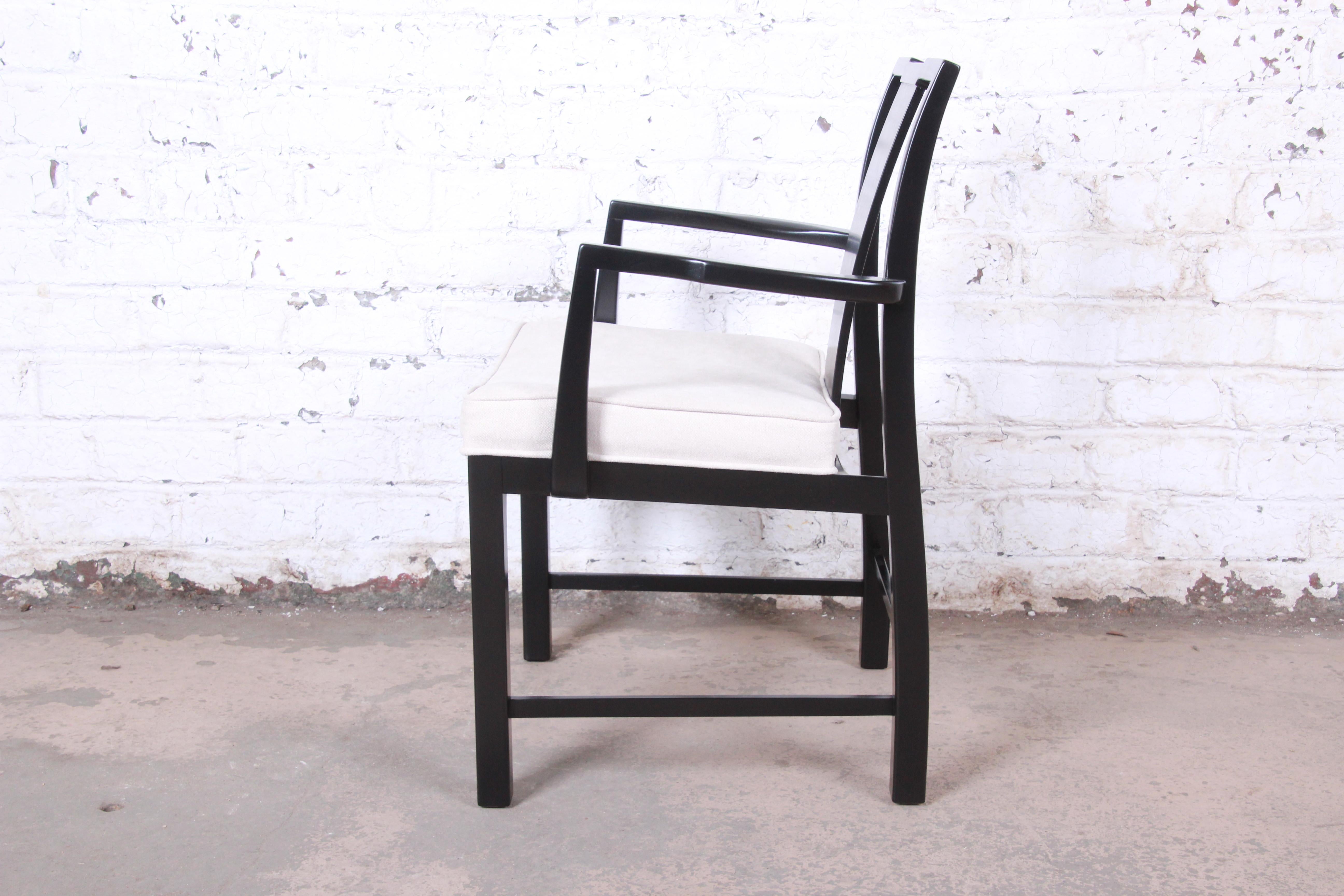 Michael Taylor for Baker Fully Restored Ebonized Dining Chairs, Set of Eight 4