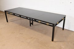 Michael Taylor for Baker Furniture Black Lacquered Dining Table, Refinished